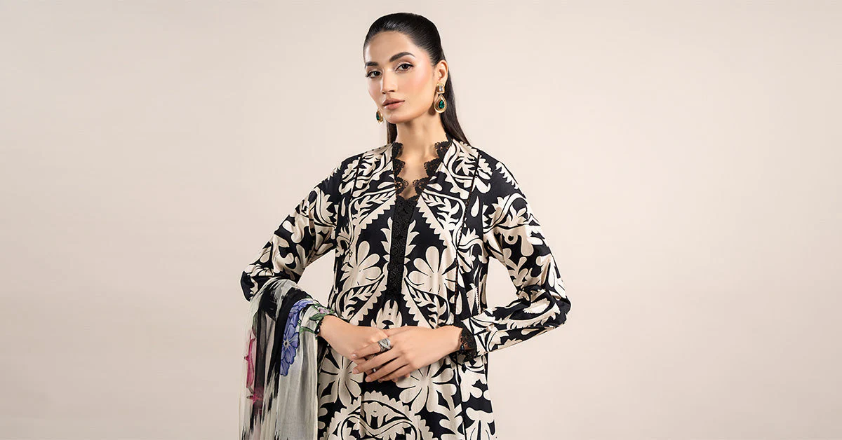 3 Piece Printed Cambric Suit | MPS-2307-B - Image 7