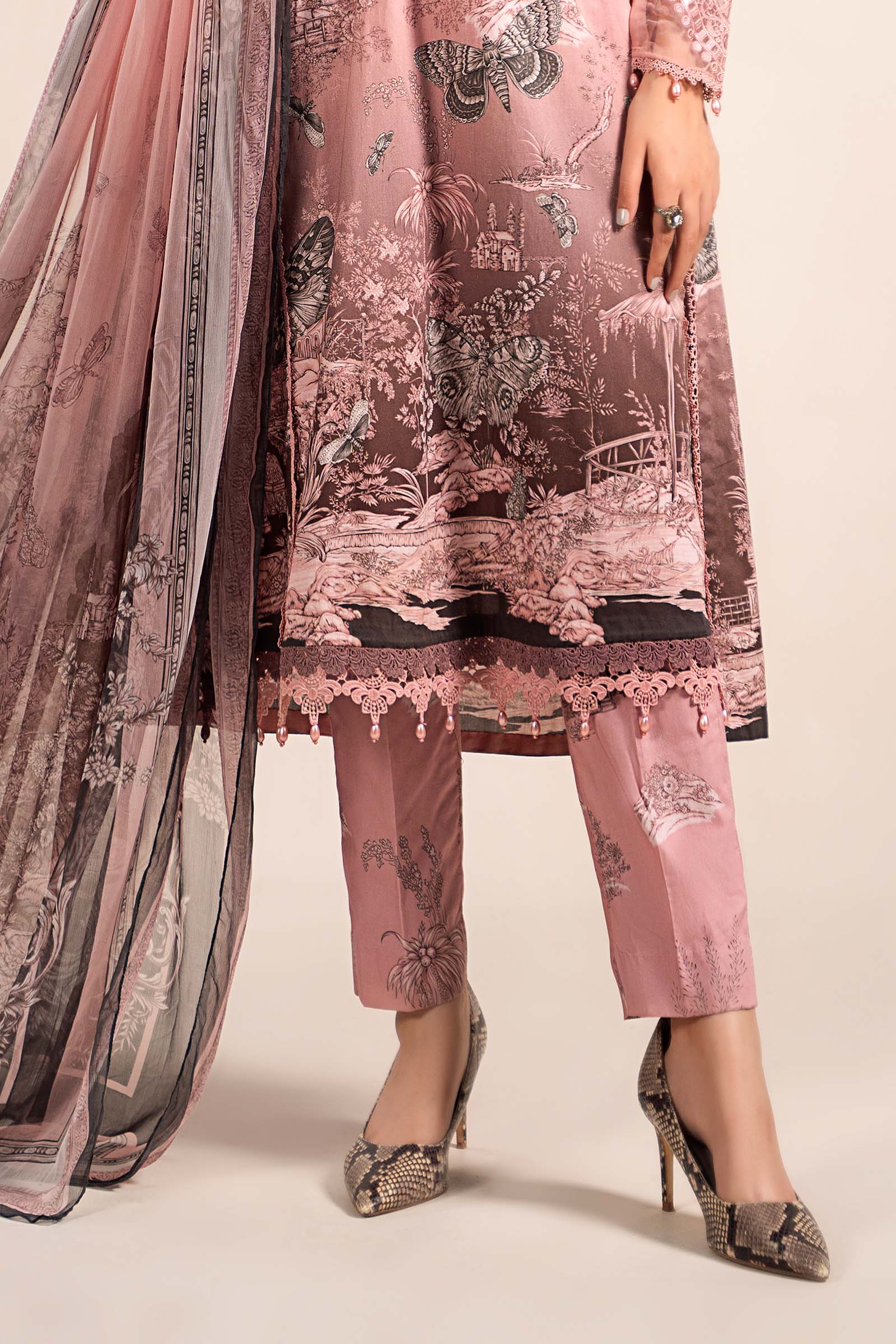 3 Piece Printed Cambric Suit | MPS-2308-A - Image 3