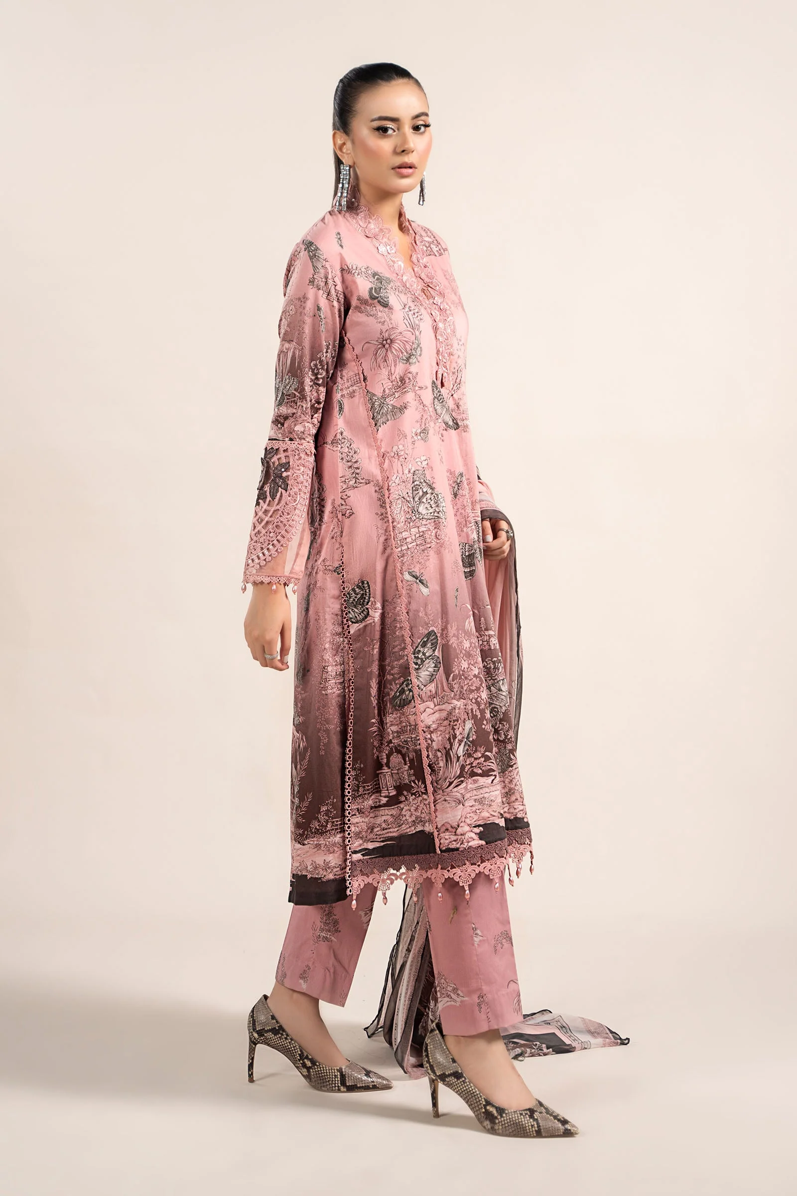 3 Piece Printed Cambric Suit | MPS-2308-A - Image 4