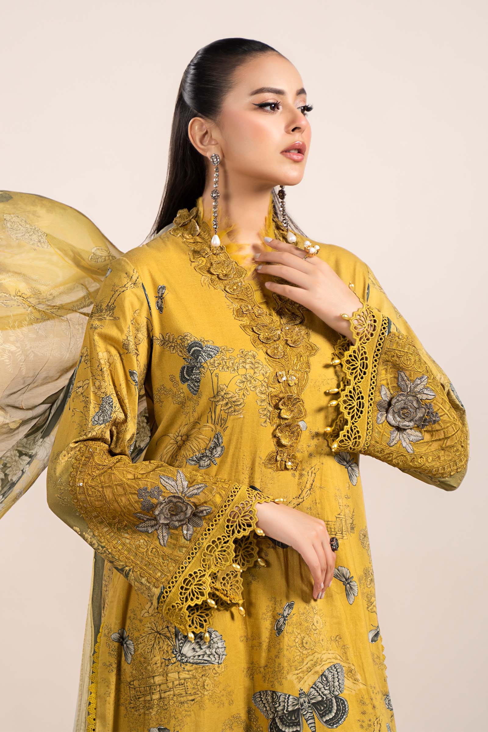 3 Piece Printed Cambric Suit | MPS-2308-B - Image 2