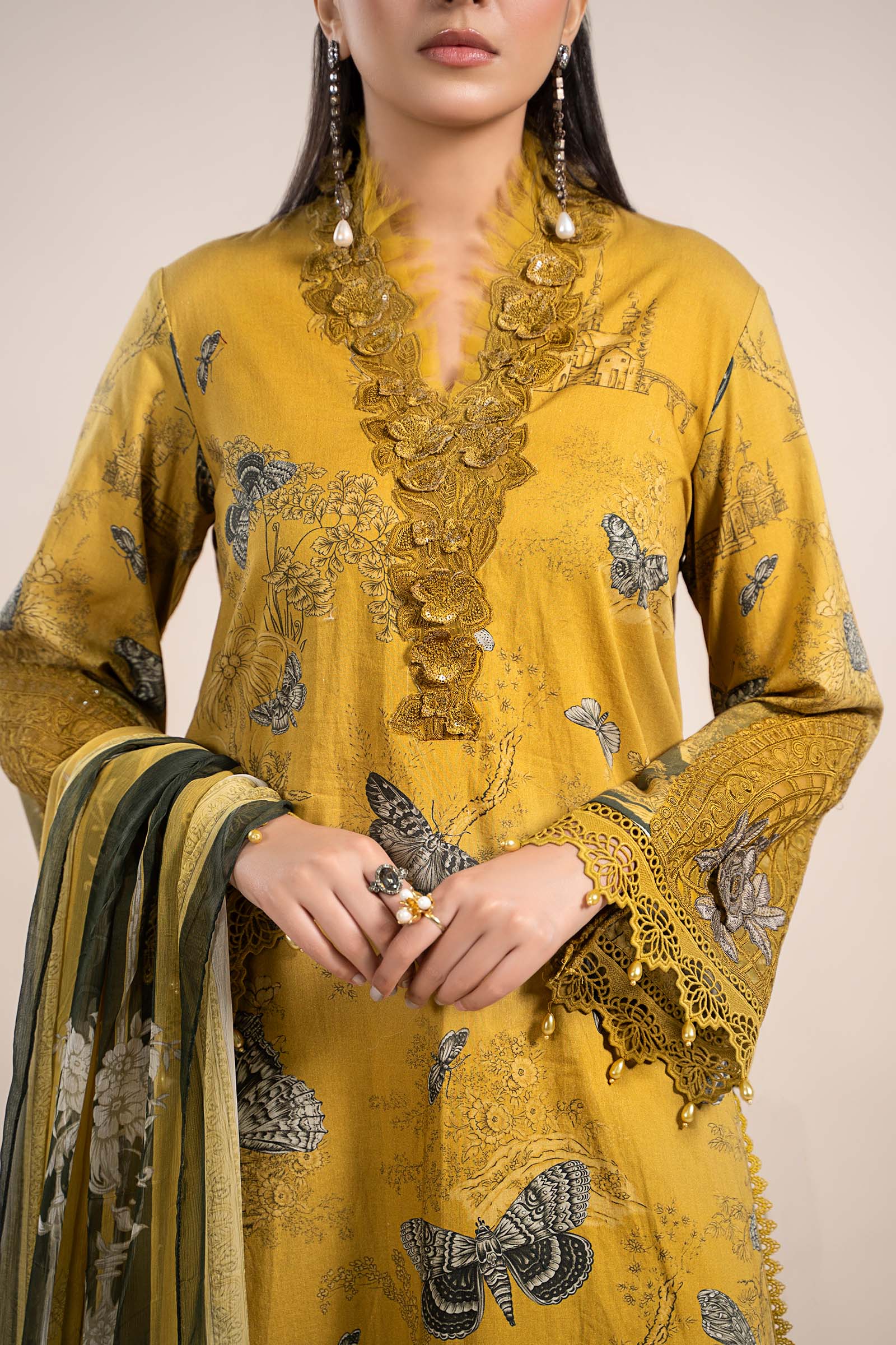 3 Piece Printed Cambric Suit | MPS-2308-B - Image 4