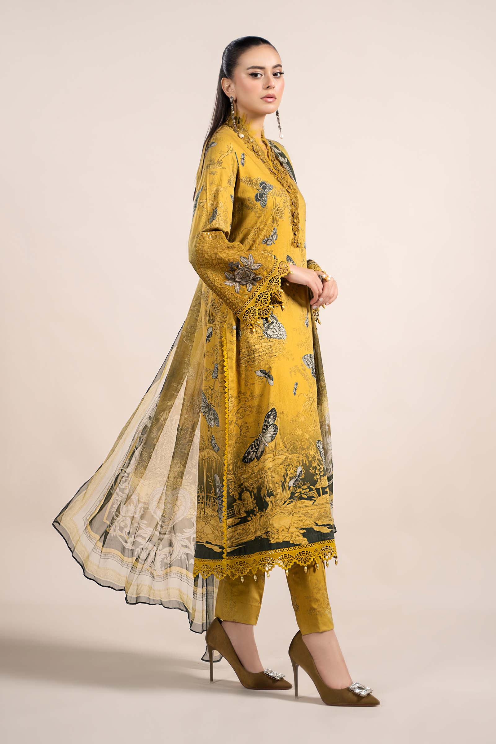 3 Piece Printed Cambric Suit | MPS-2308-B - Image 5