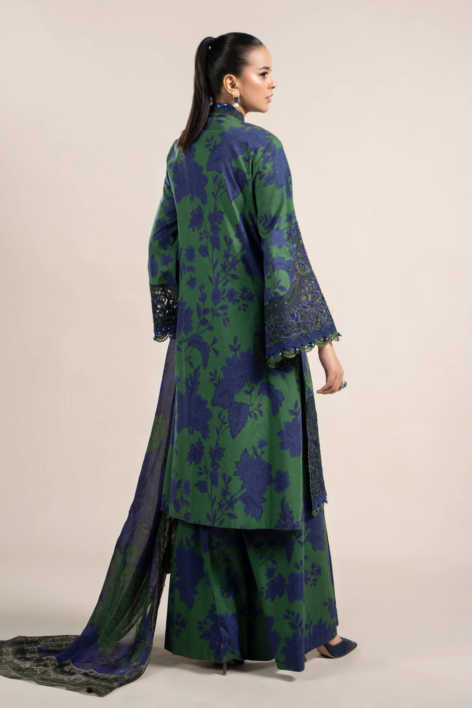 3 Piece Printed Cambric Suit | MPS-2309-B - Image 5