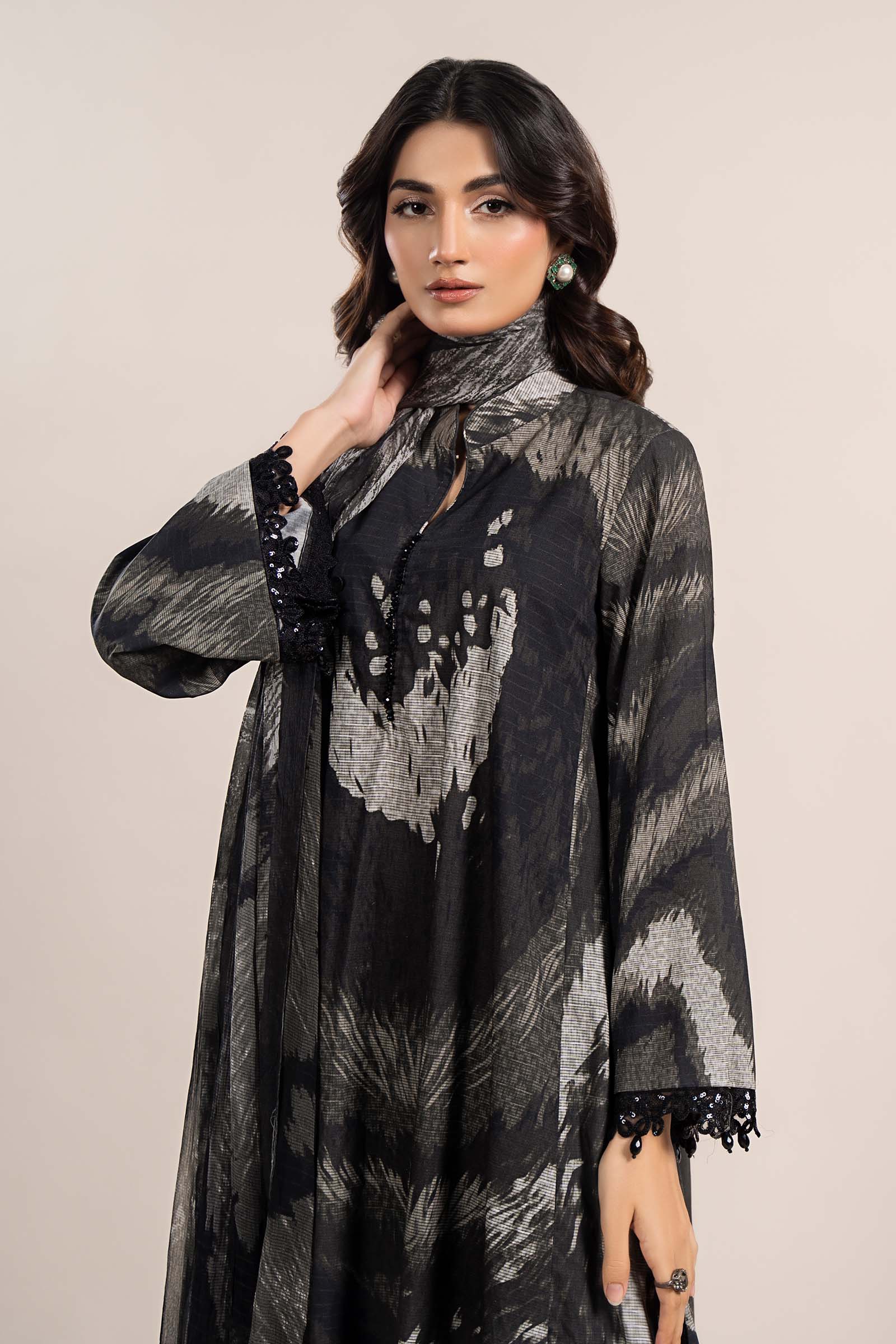3 Piece Printed Cambric Suit | MPS-2310-A - Image 2