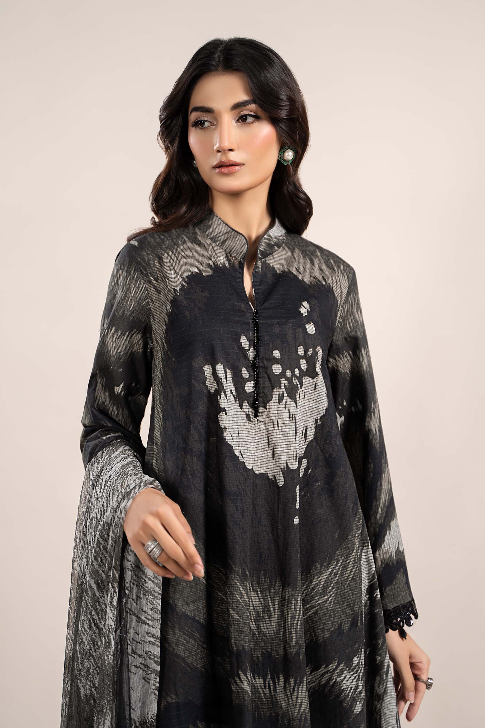 3 Piece Printed Cambric Suit | MPS-2310-A - Image 3