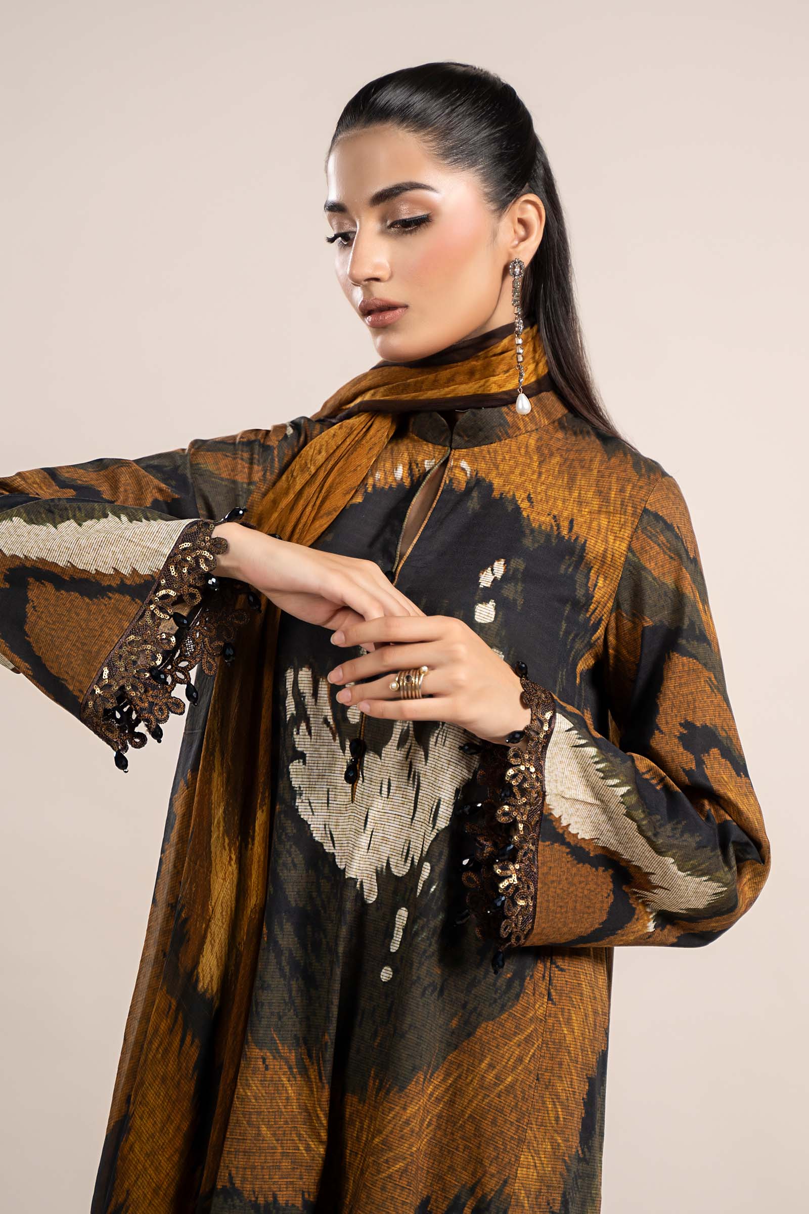 3 Piece Printed Cambric Suit | MPS-2310-B - Image 2