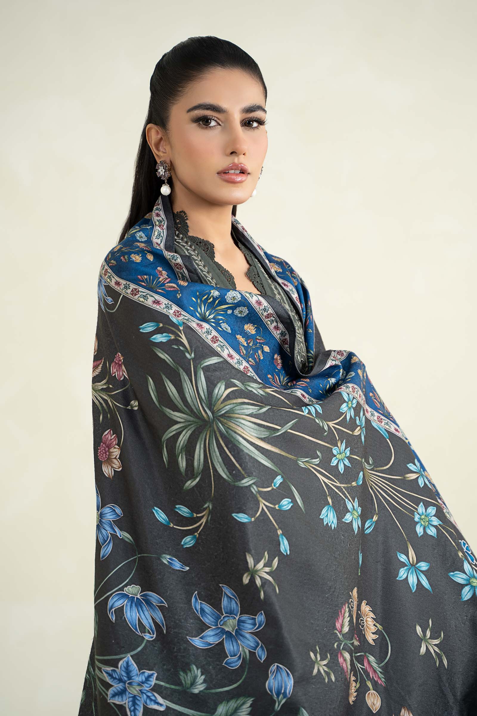 3 Piece Printed Linen Suit | MPS-2401-A - Image 3