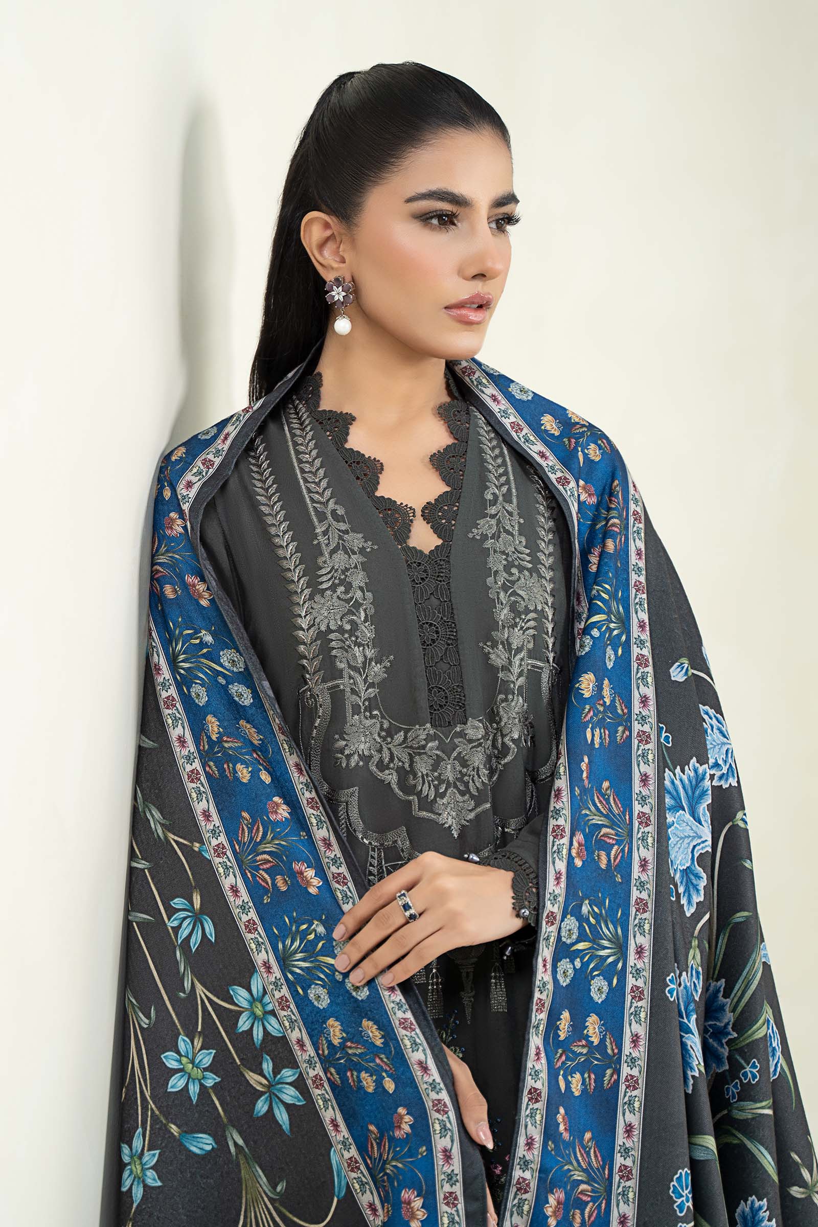 3 Piece Printed Linen Suit | MPS-2401-A - Image 4