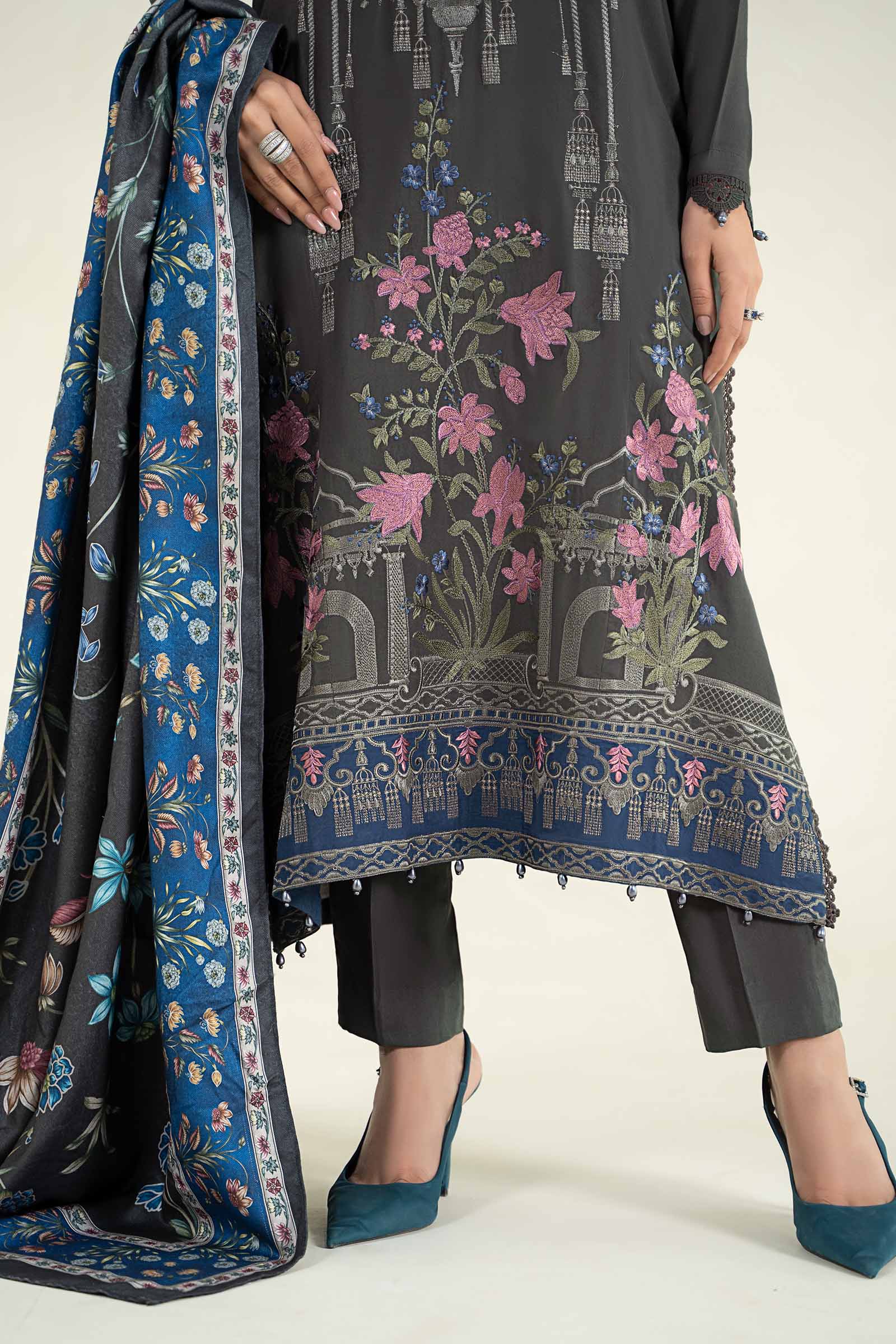 3 Piece Printed Linen Suit | MPS-2401-A - Image 5
