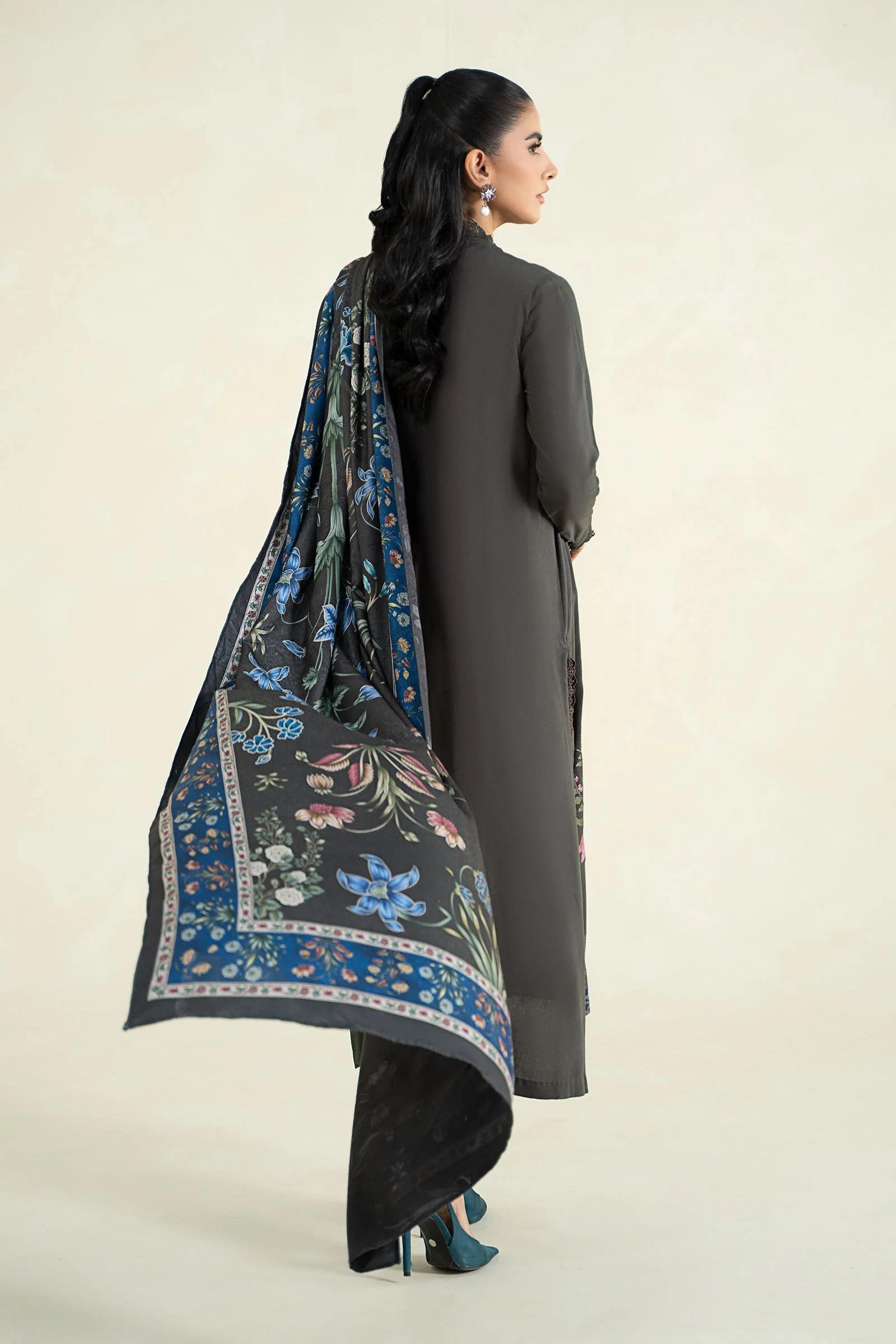 3 Piece Printed Linen Suit | MPS-2401-A - Image 7