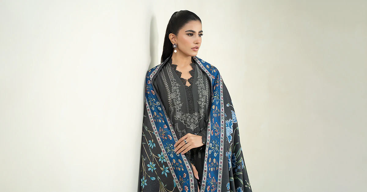 3 Piece Printed Linen Suit | MPS-2401-A - Image 8