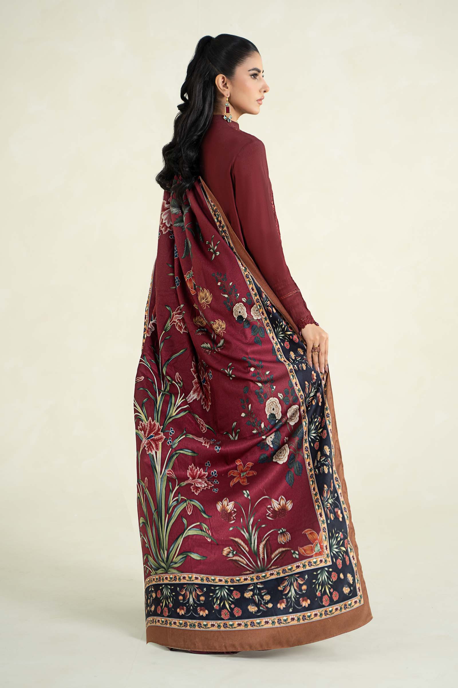 3 Piece Printed Linen Suit | MPS-2401-B - Image 6