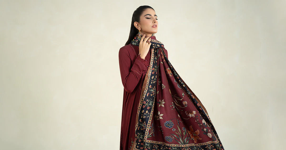 3 Piece Printed Linen Suit | MPS-2401-B - Image 7