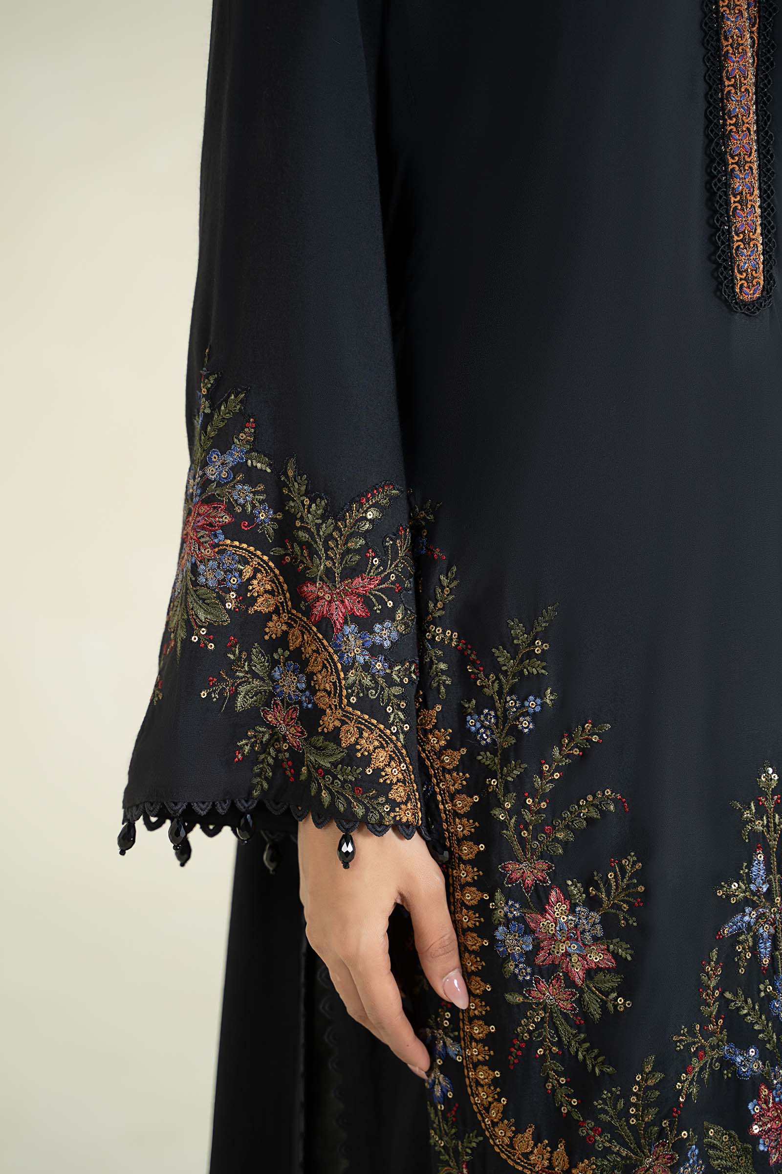 3 Piece Printed Linen Suit | MPS-2402-B - Image 5