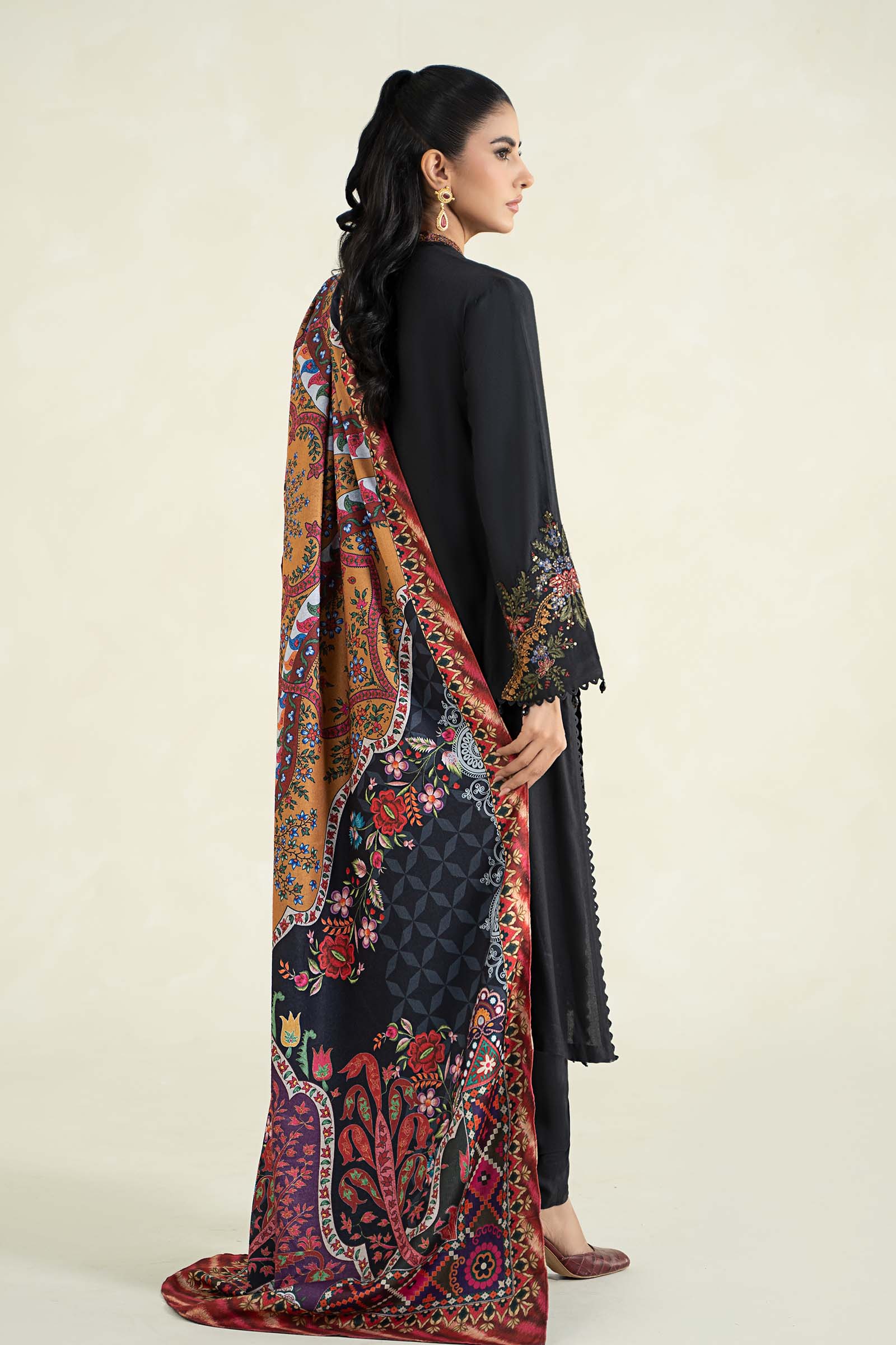 3 Piece Printed Linen Suit | MPS-2402-B - Image 7