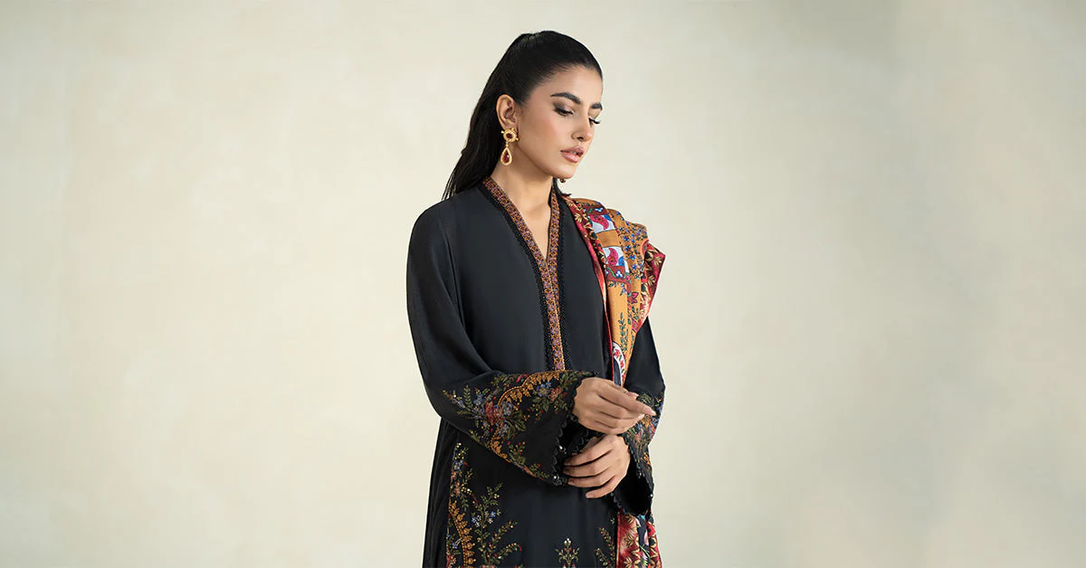 3 Piece Printed Linen Suit | MPS-2402-B - Image 8