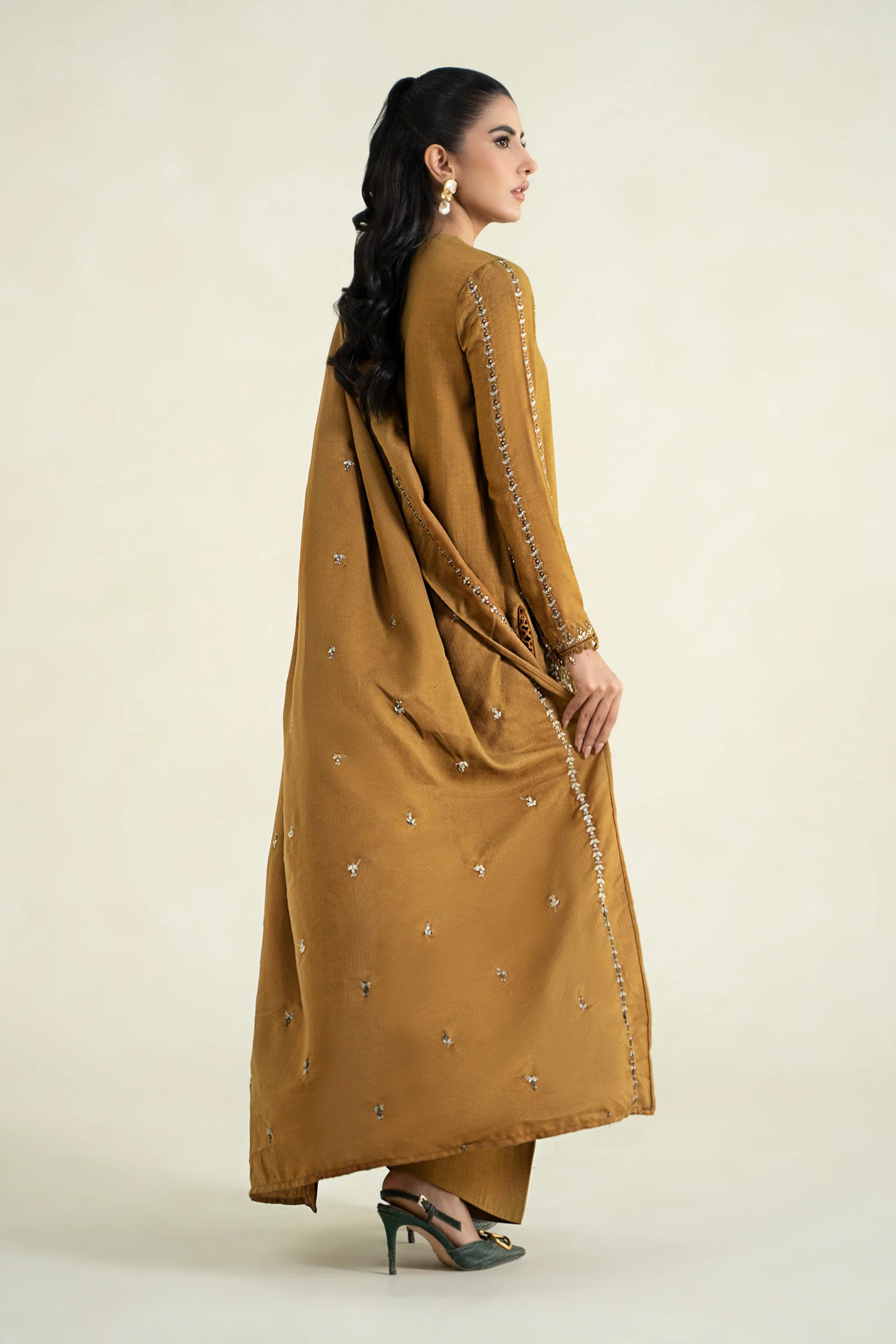 3 Piece Printed Linen Suit | MPS-2403-A - Image 6