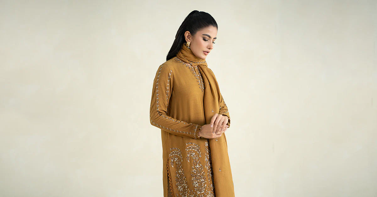 3 Piece Printed Linen Suit | MPS-2403-A - Image 7