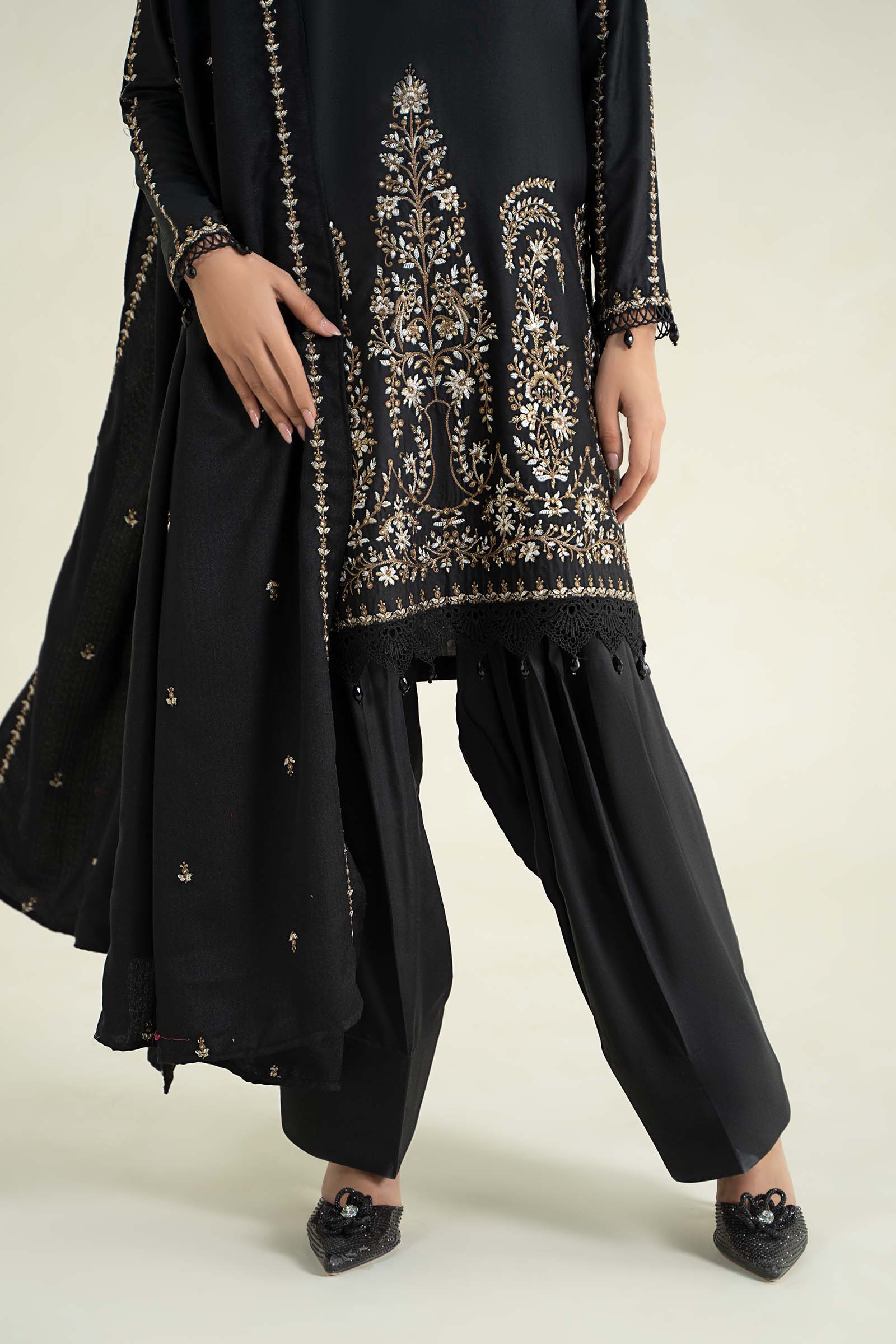 3 Piece Printed Linen Suit | MPS-2403-B - Image 5