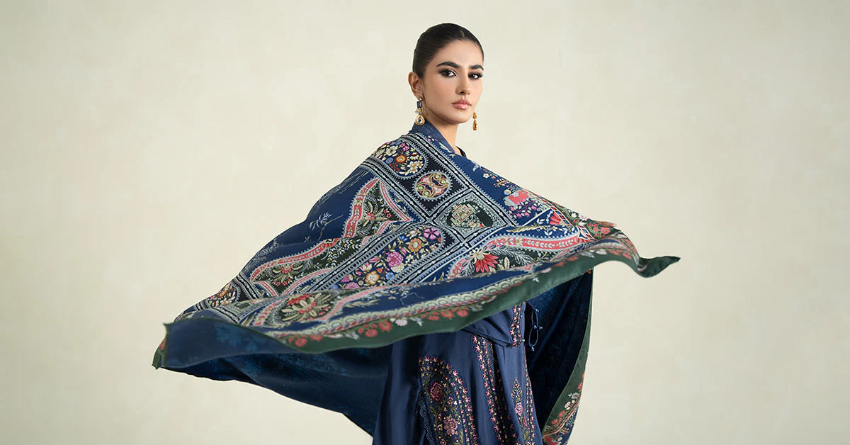 3 Piece Printed Linen Suit | MPS-2405-A - Image 9