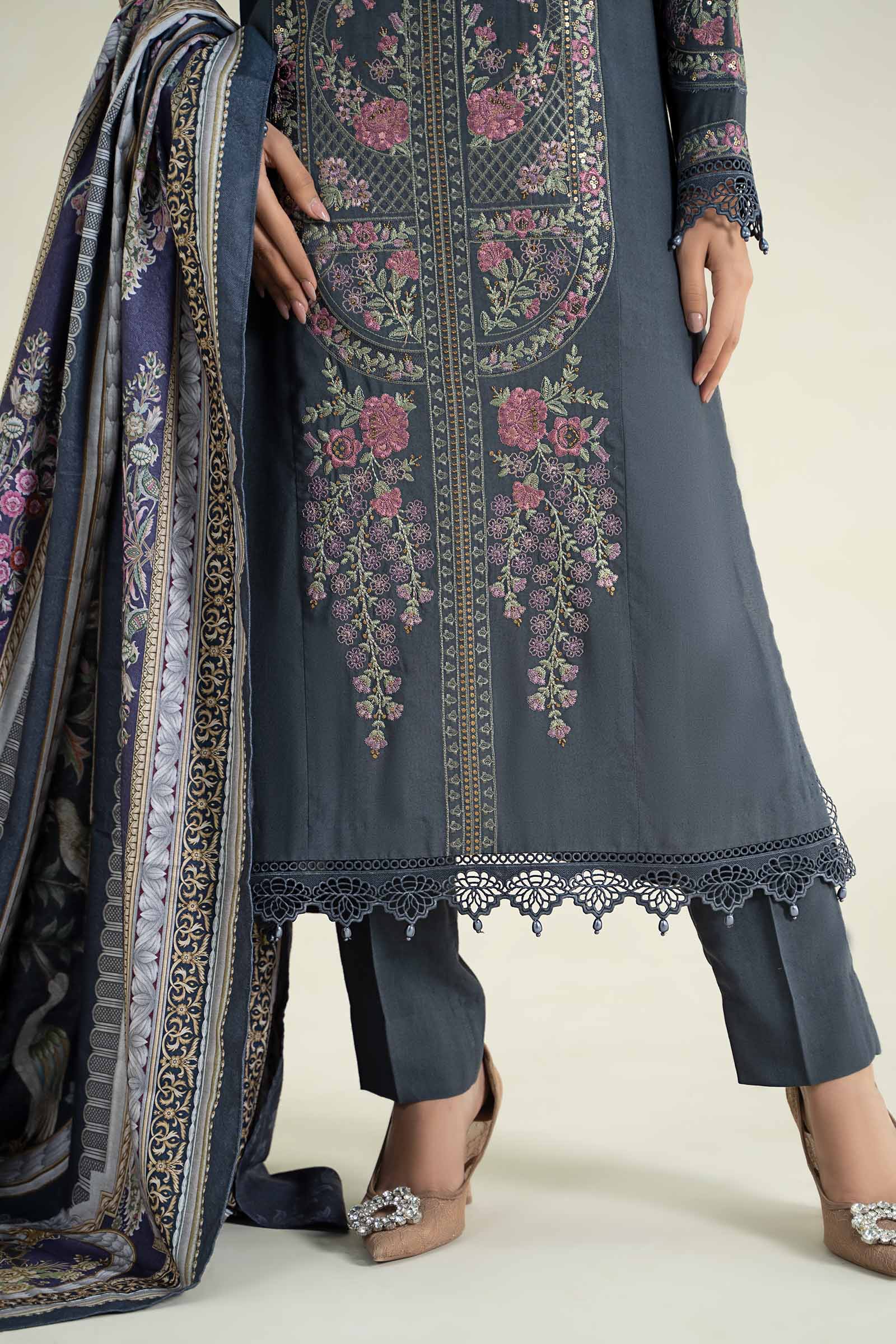 3 Piece Printed Linen Suit | MPS-2406-A - Image 5