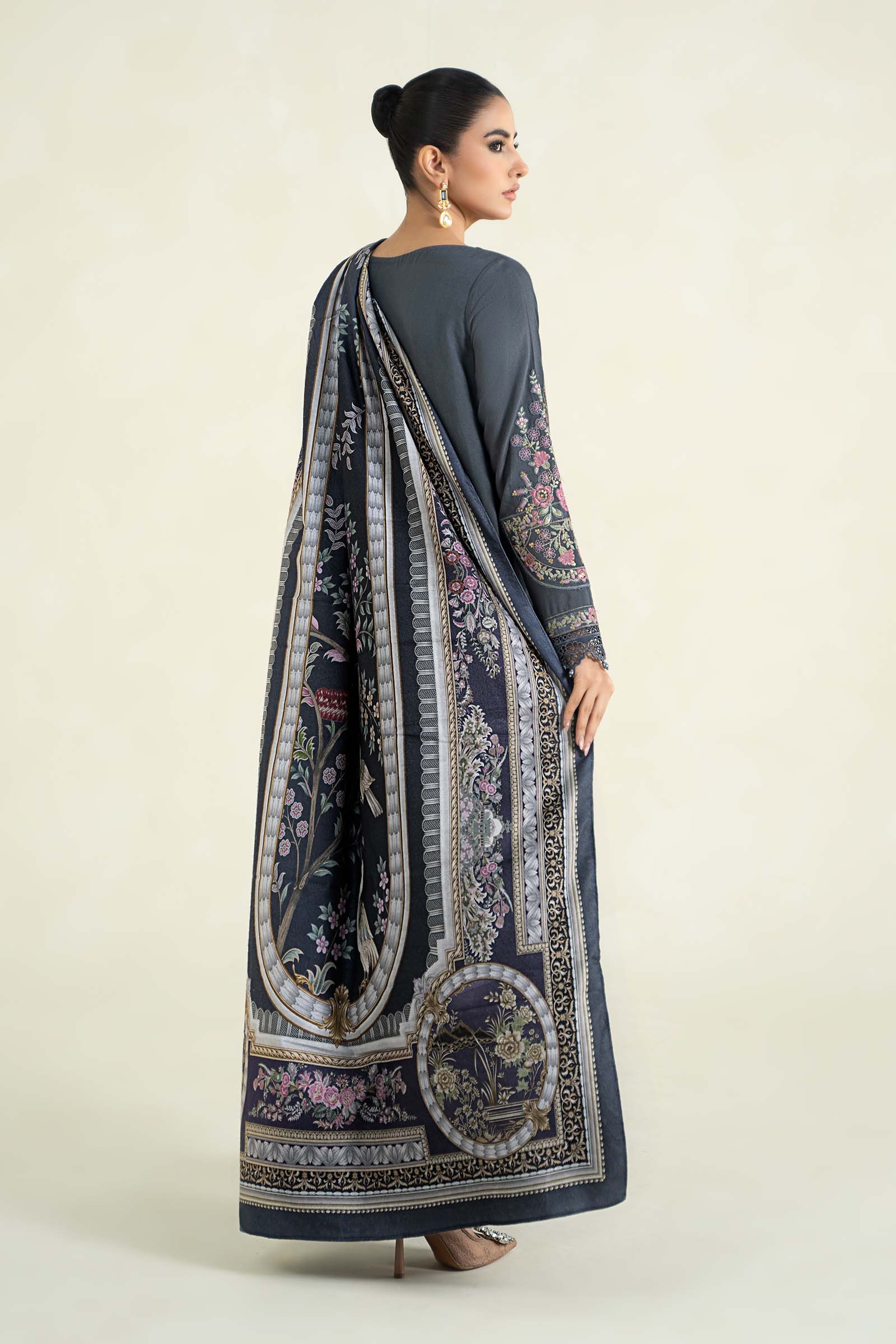 3 Piece Printed Linen Suit | MPS-2406-A - Image 6