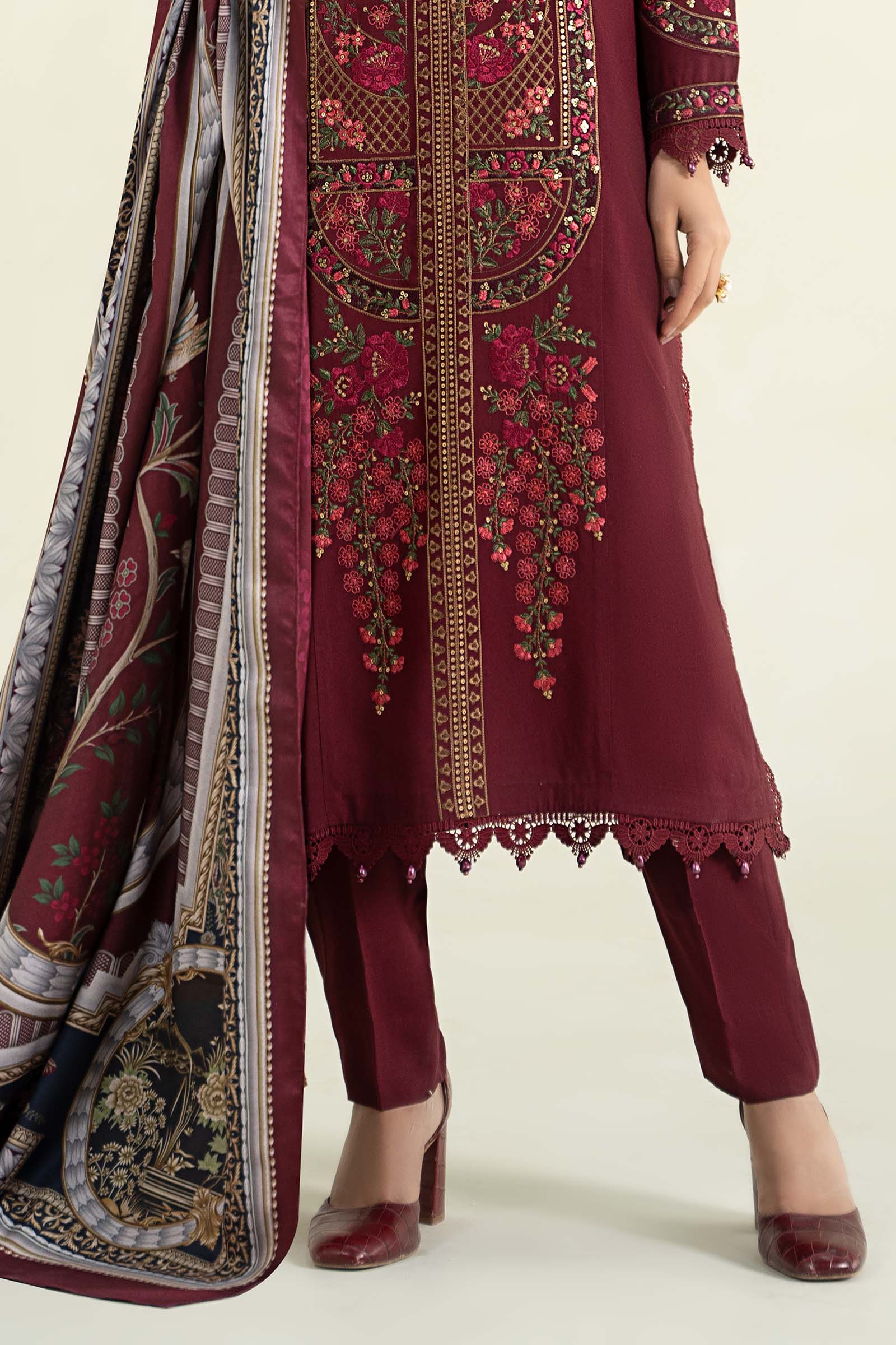 3 Piece Printed Linen Suit | MPS-2406-B - Image 5