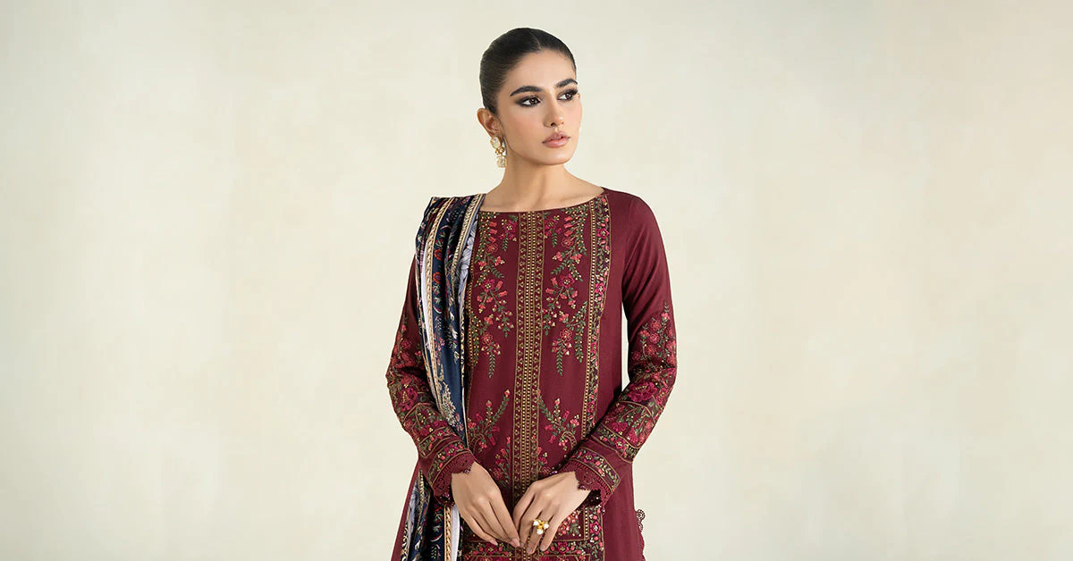 3 Piece Printed Linen Suit | MPS-2406-B - Image 7