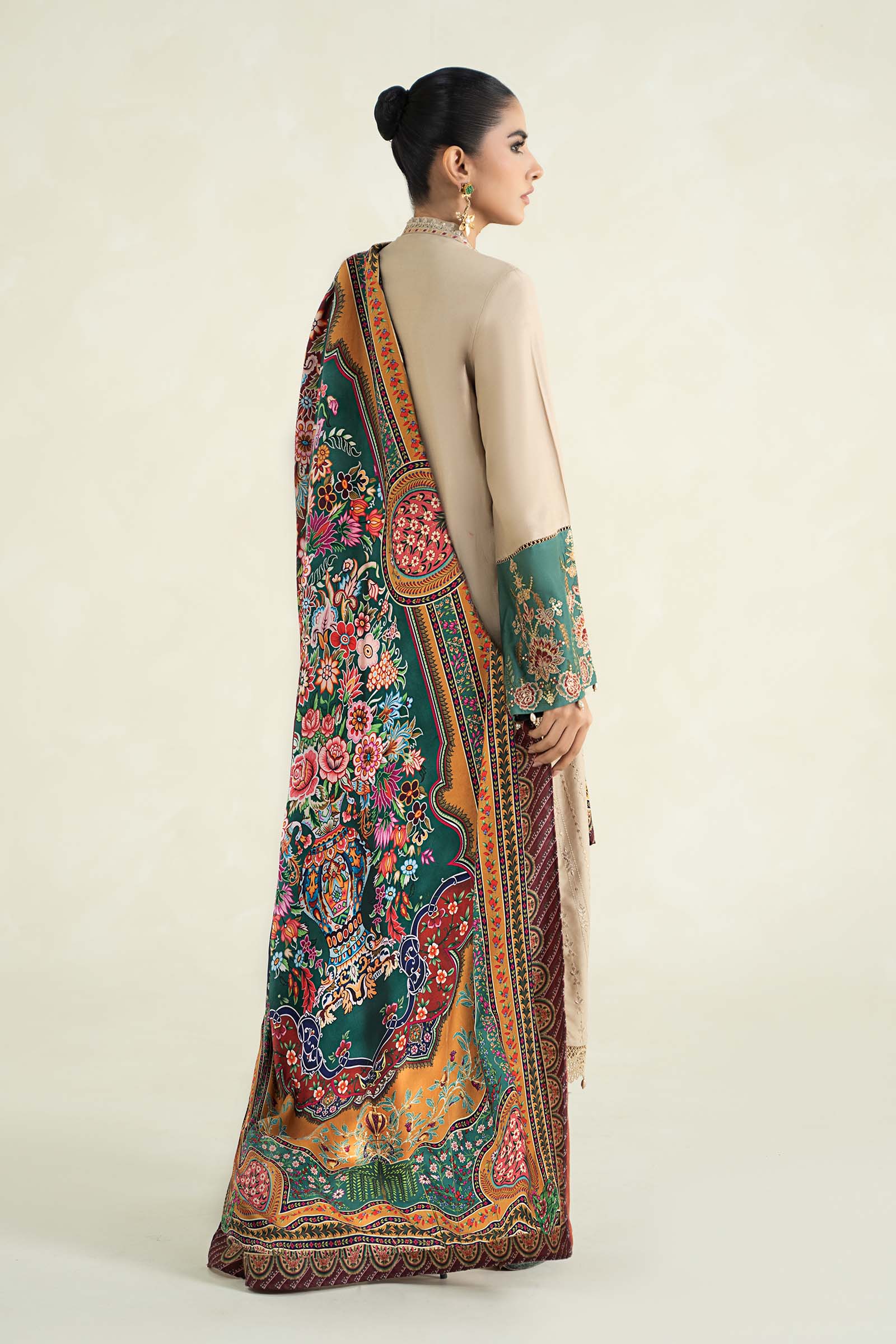 3 Piece Printed Linen Suit | MPS-2407-A - Image 6