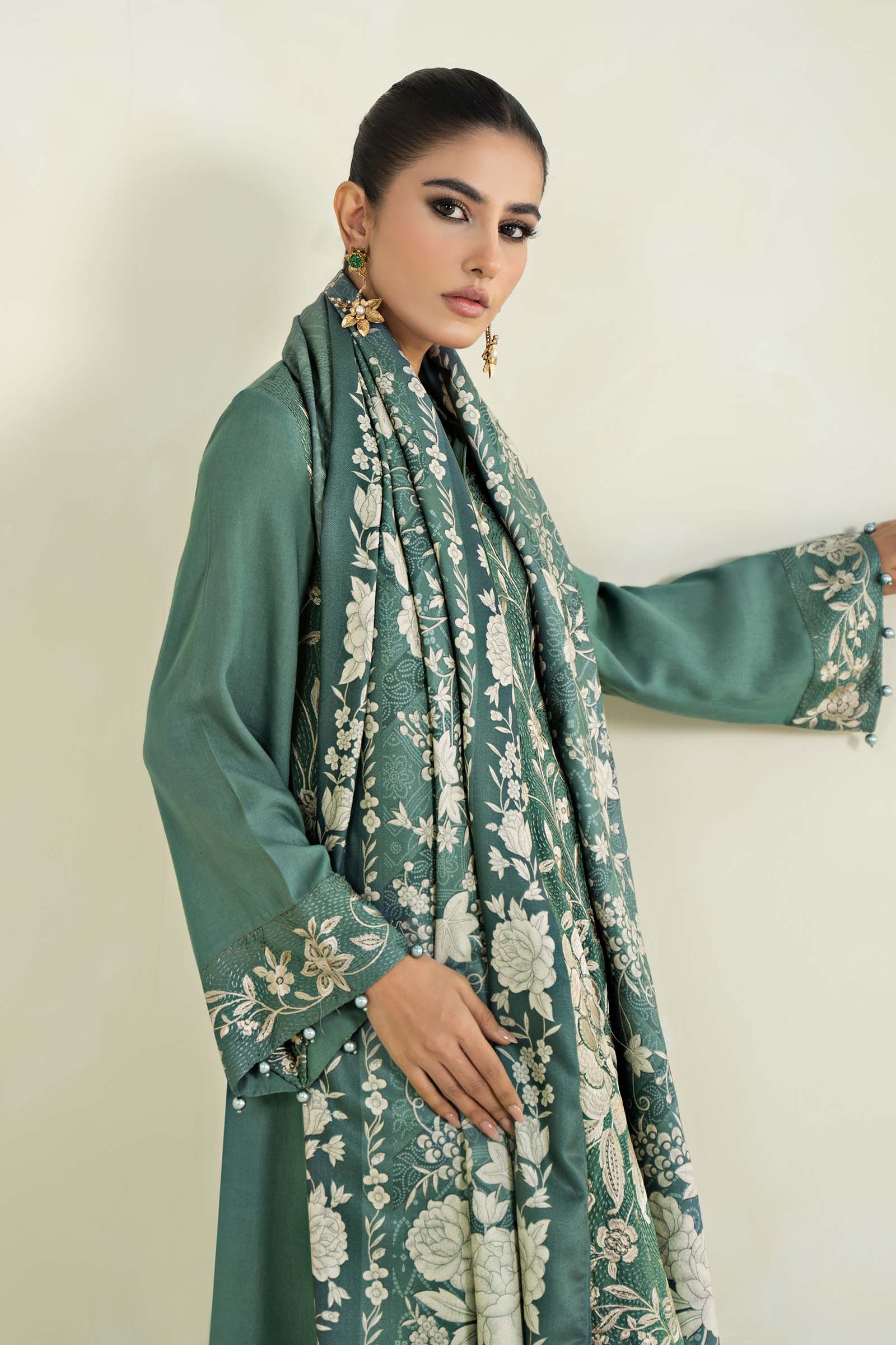 3 Piece Printed Linen Suit | MPS-2408-A - Image 2