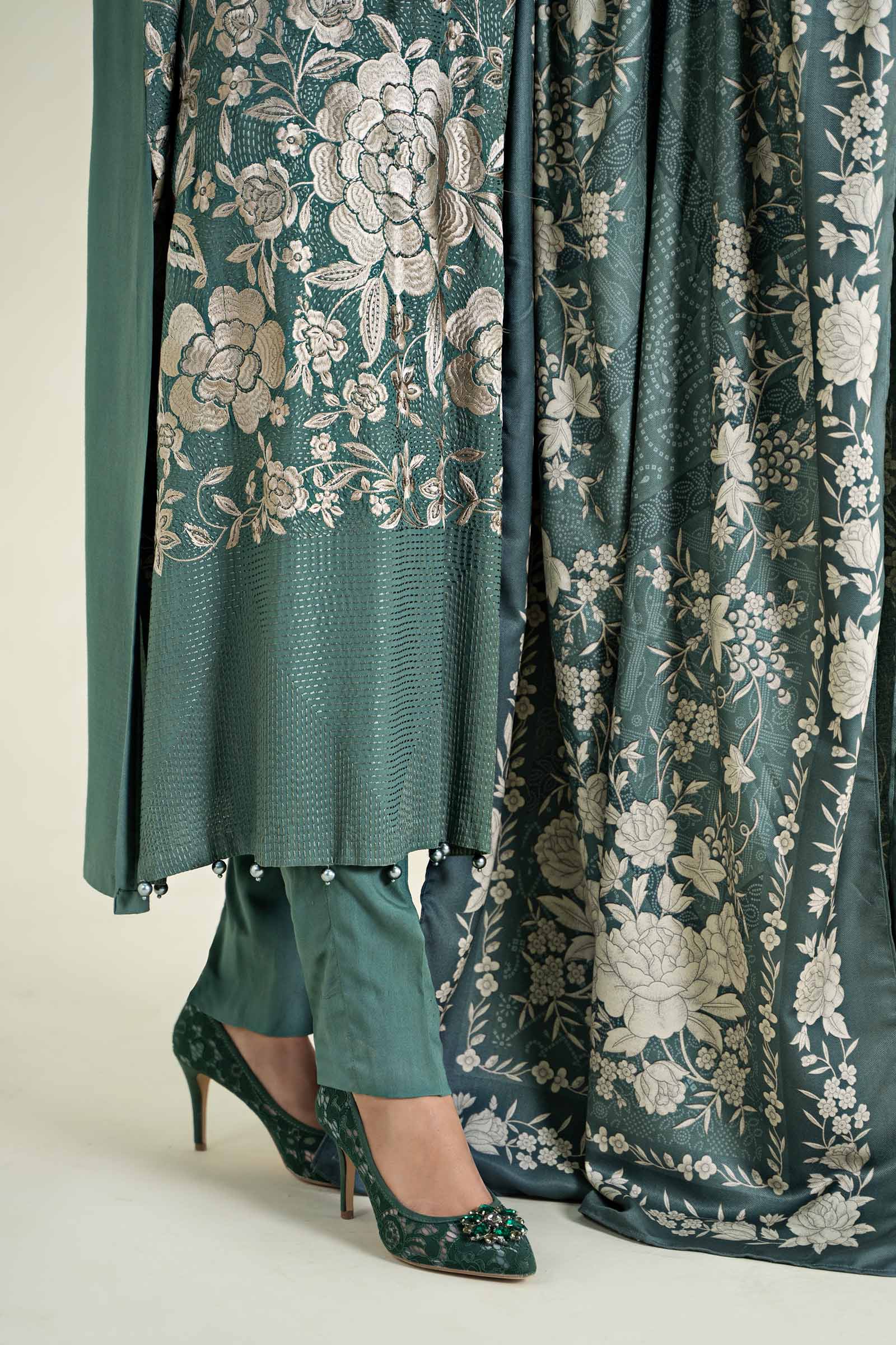 3 Piece Printed Linen Suit | MPS-2408-A - Image 5