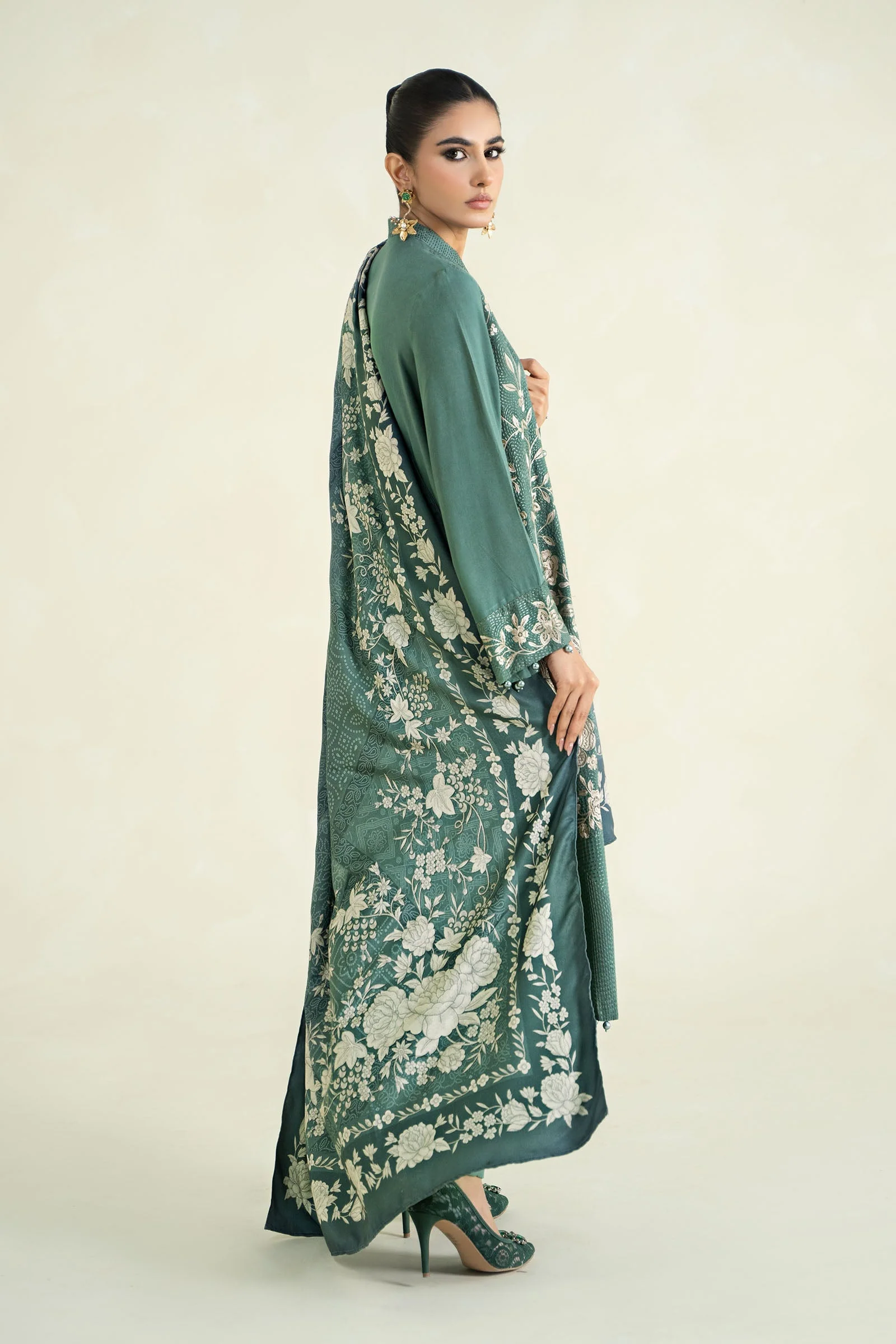 3 Piece Printed Linen Suit | MPS-2408-A - Image 6