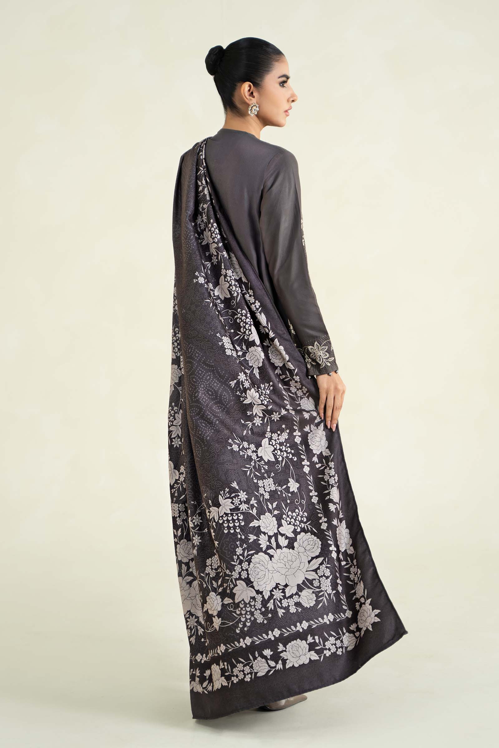 3 Piece Printed Linen Suit | MPS-2408-B - Image 6