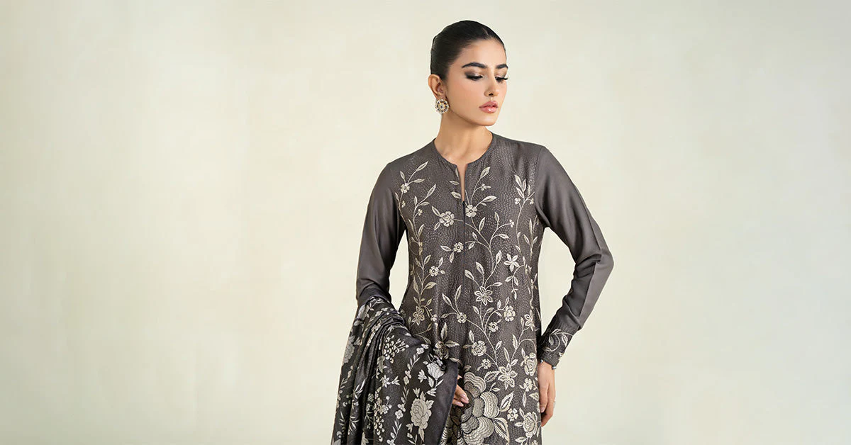 3 Piece Printed Linen Suit | MPS-2408-B - Image 7