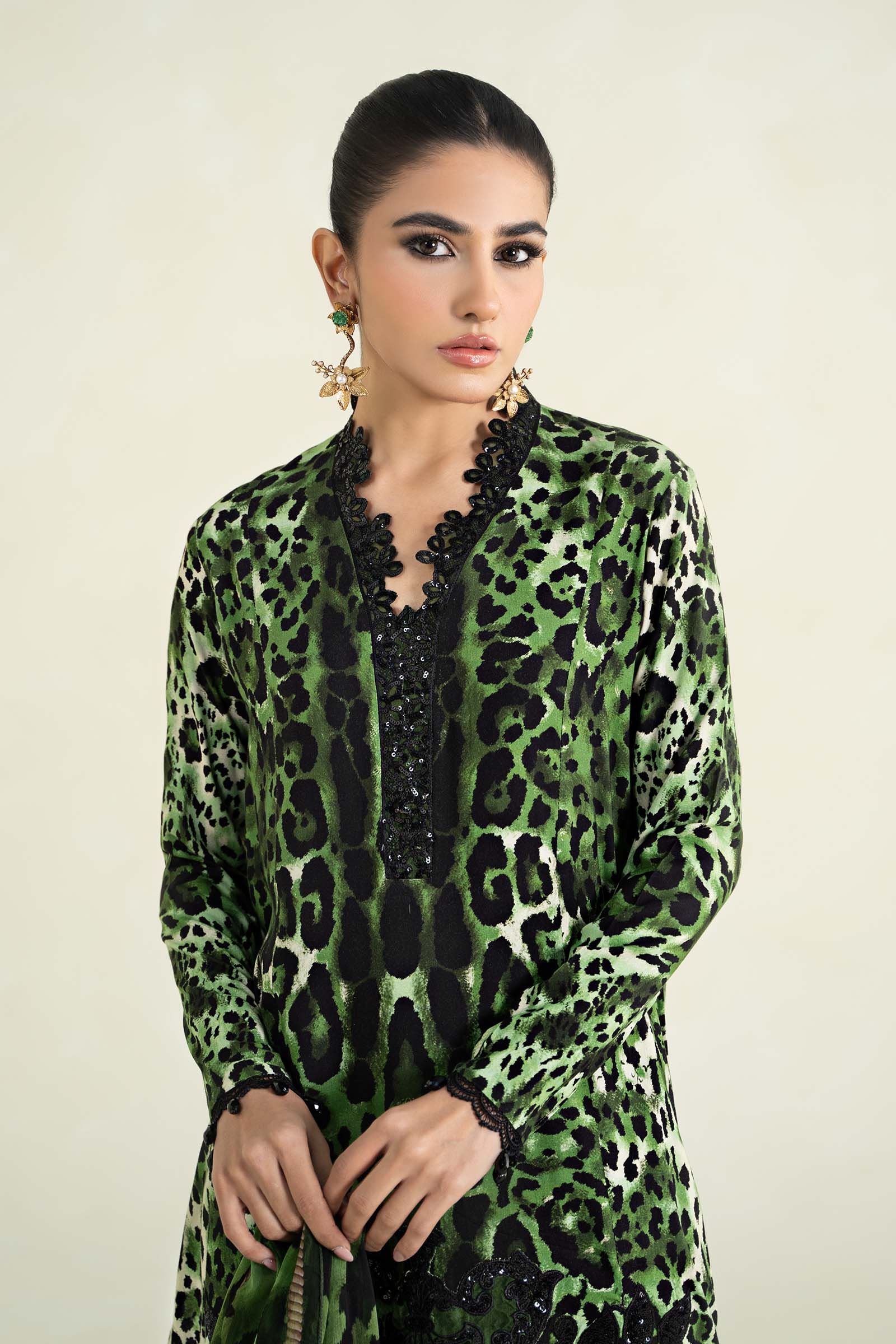 3 Piece Printed Linen Suit | MPS-2409-A - Image 2