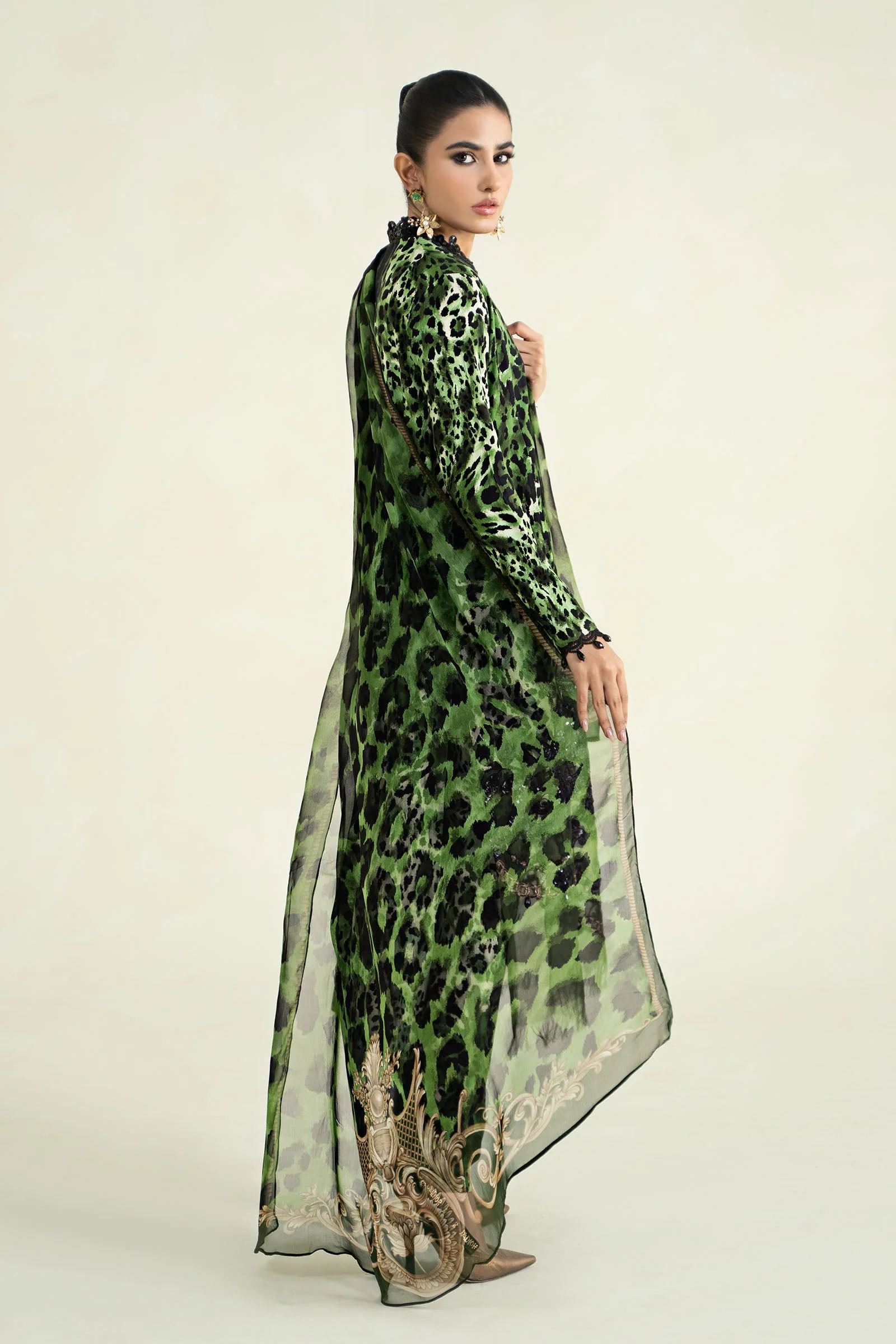 3 Piece Printed Linen Suit | MPS-2409-A - Image 6