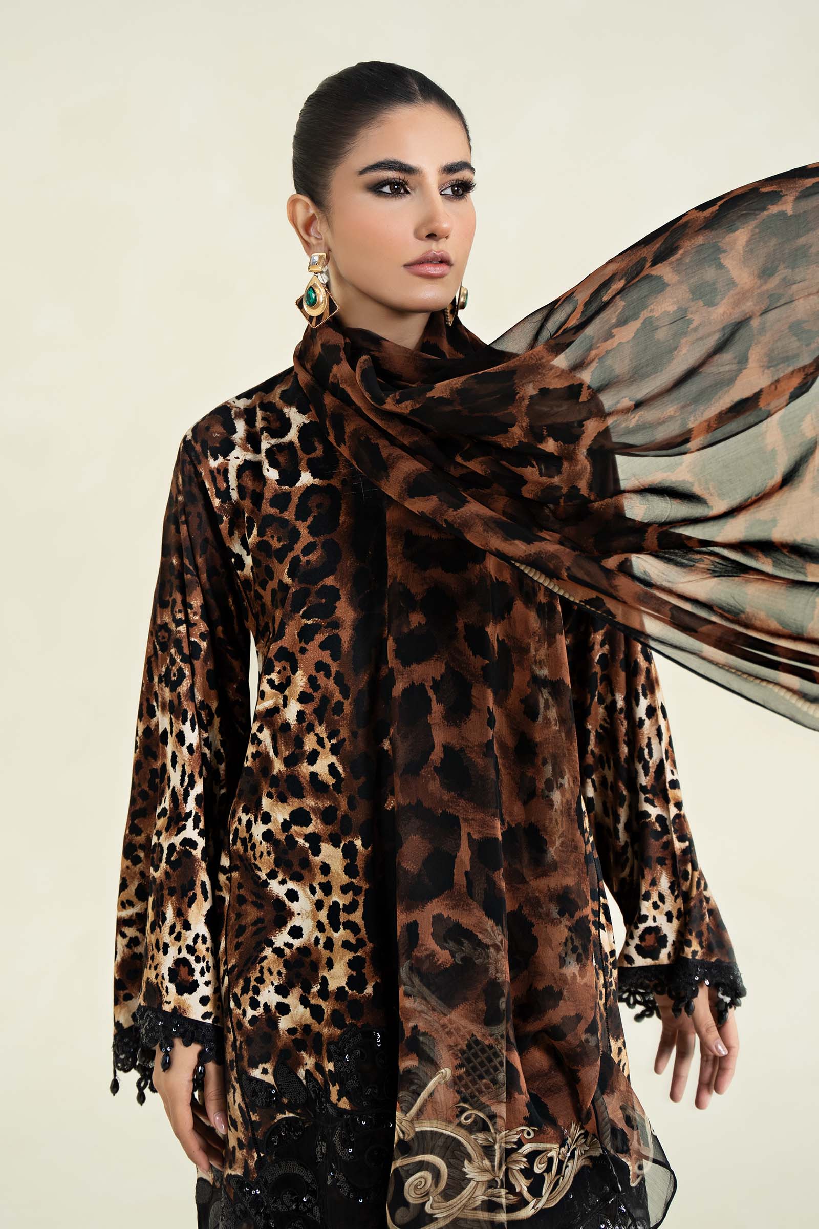 3 Piece Printed Linen Suit | MPS-2409-B - Image 3