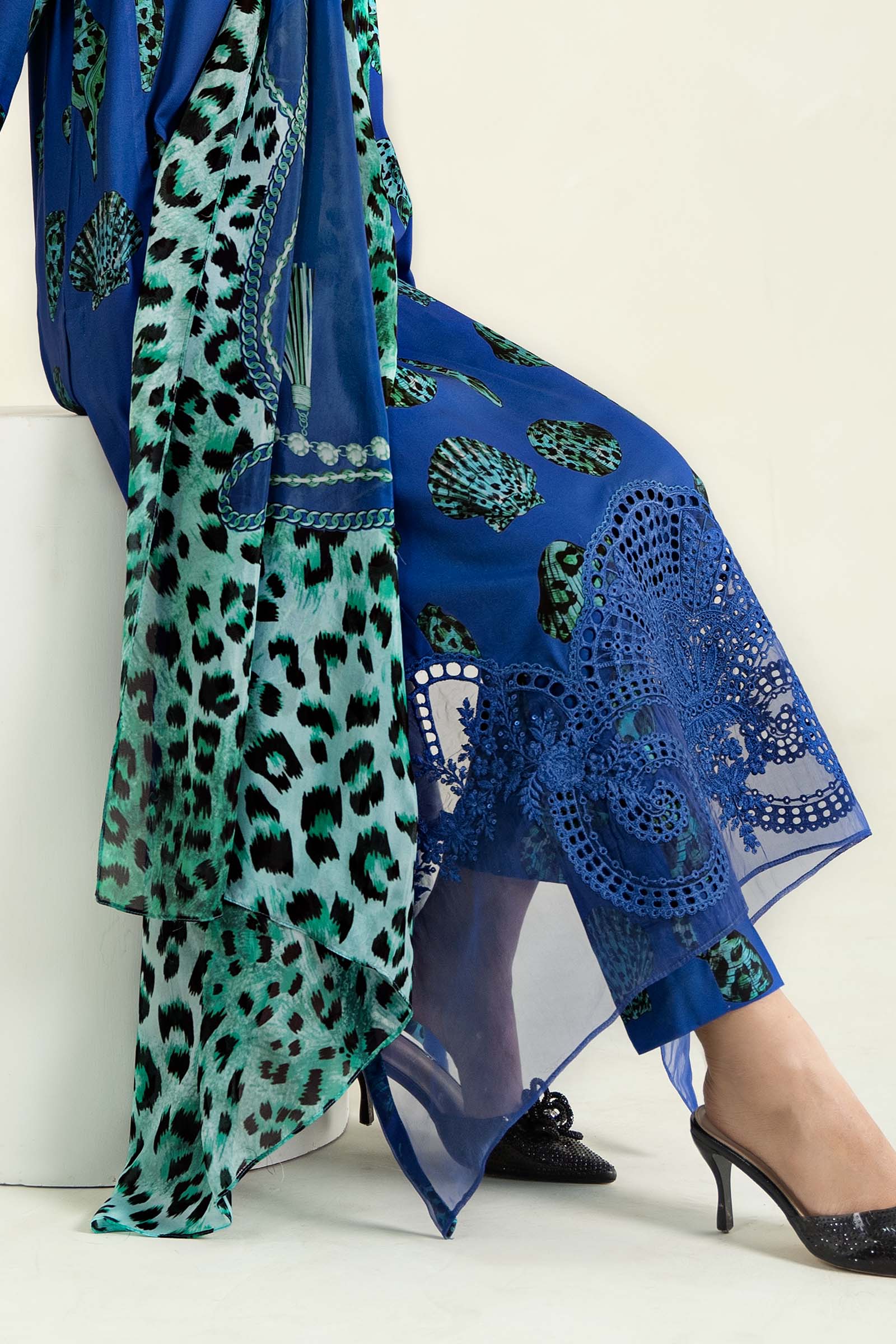 3 Piece Printed Linen Suit | MPS-2410-A - Image 7