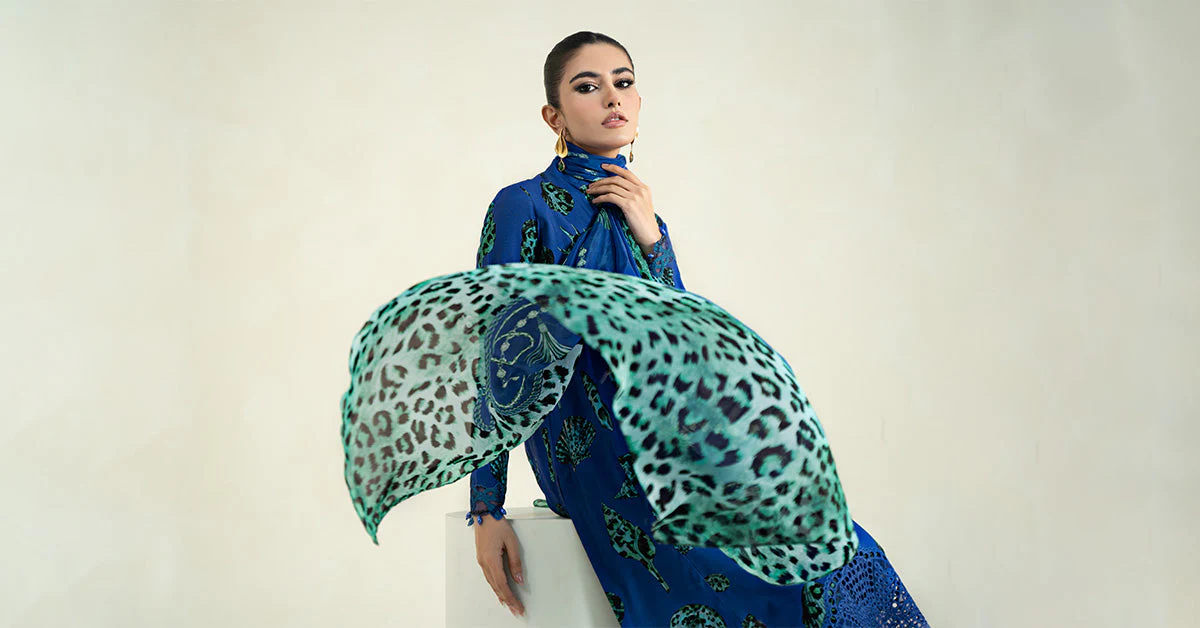 3 Piece Printed Linen Suit | MPS-2410-A - Image 9