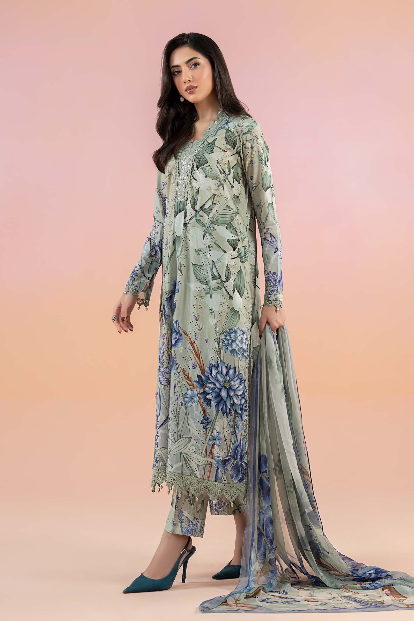 3 Piece Printed Lawn Suit | MPS-2502-B - Image 4