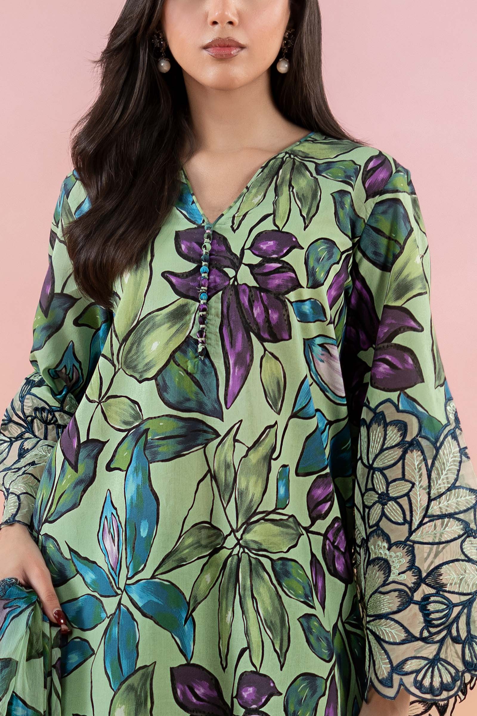 3 Piece Printed Lawn Suit | MPS-2505-B - Image 5