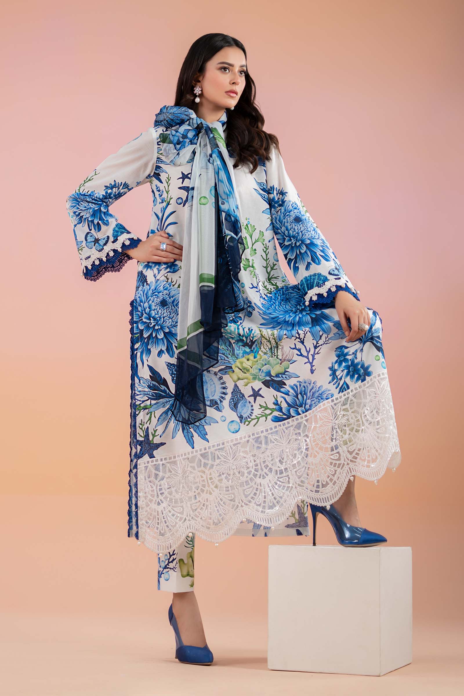 3 Piece Printed Lawn Suit | MPS-2510-B - Image 4