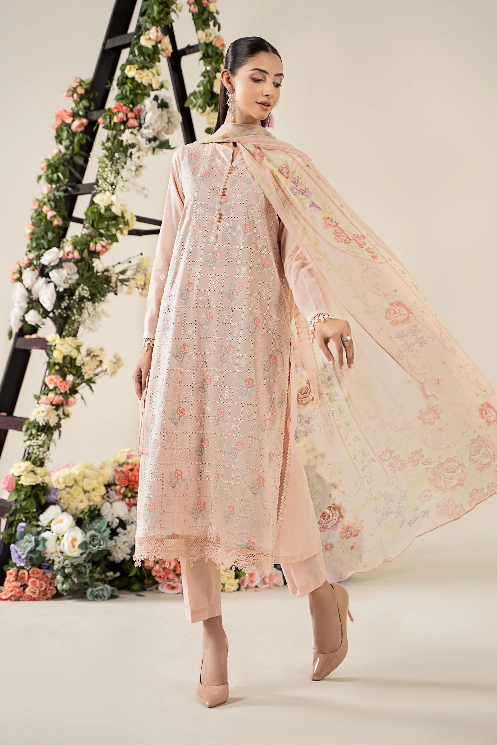 3 Piece Embroidered Lawn Suit | MPS-2601-A