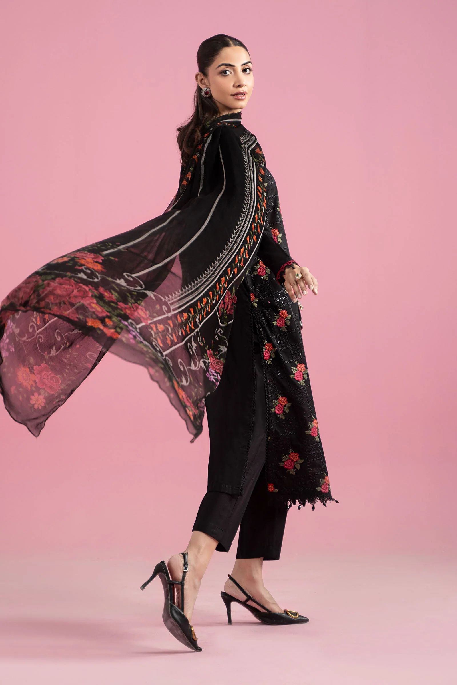 3 Piece Embroidered Lawn Suit | MPS-2601-B - Image 3