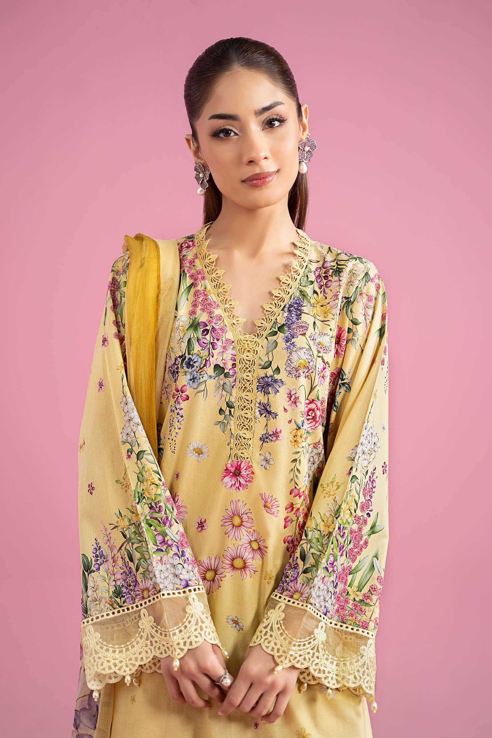 3 Piece Embroidered Lawn Suit | MPS-2603-A - Image 2