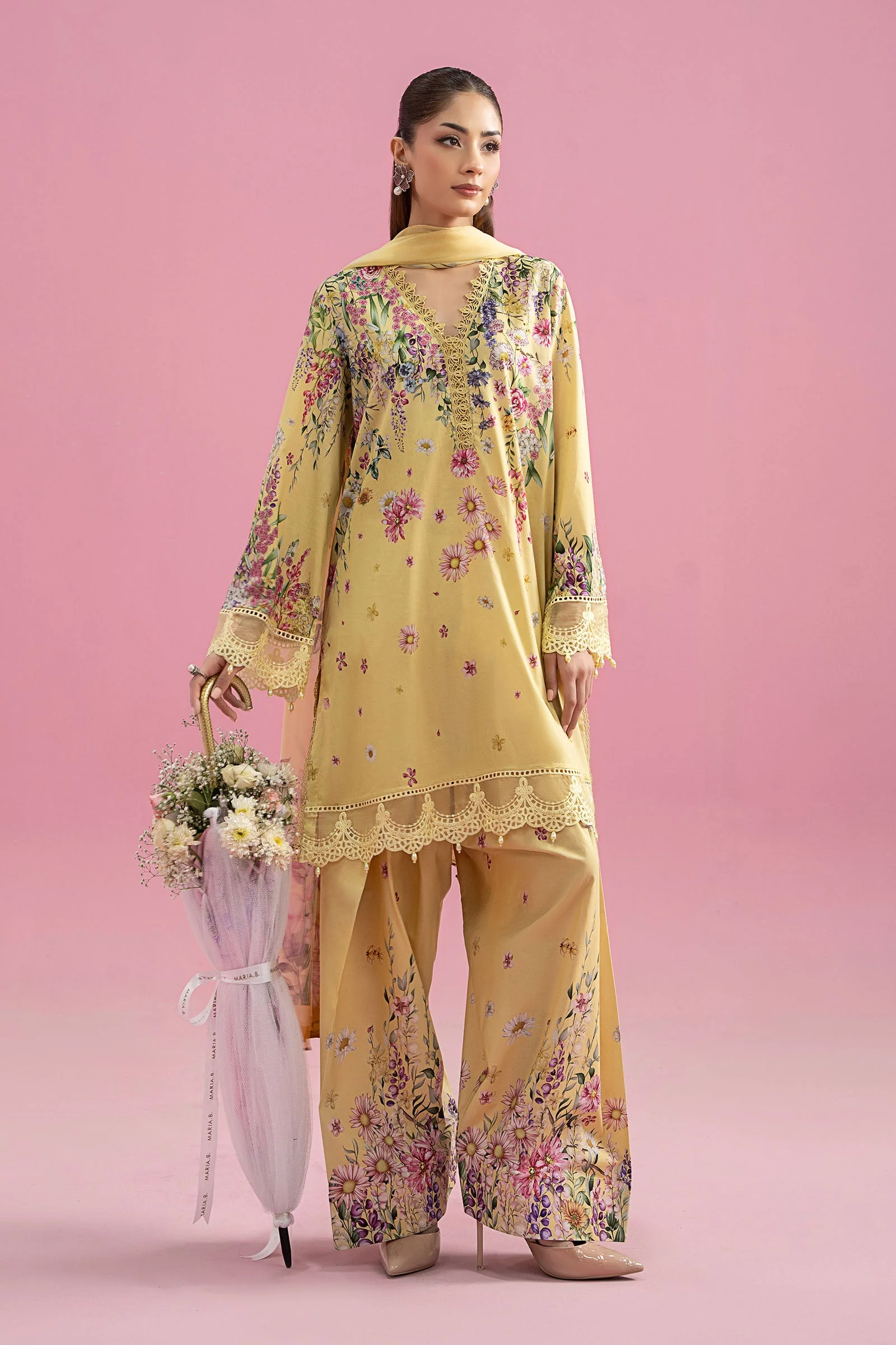 3 Piece Embroidered Lawn Suit | MPS-2603-A - Image 6