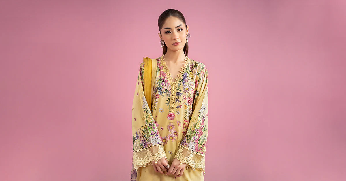 3 Piece Embroidered Lawn Suit | MPS-2603-A - Image 9