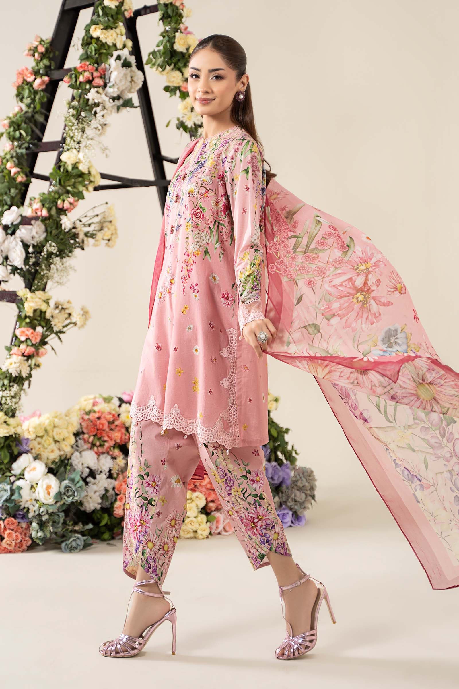 3 Piece Embroidered Lawn Suit | MPS-2603-B - Image 10