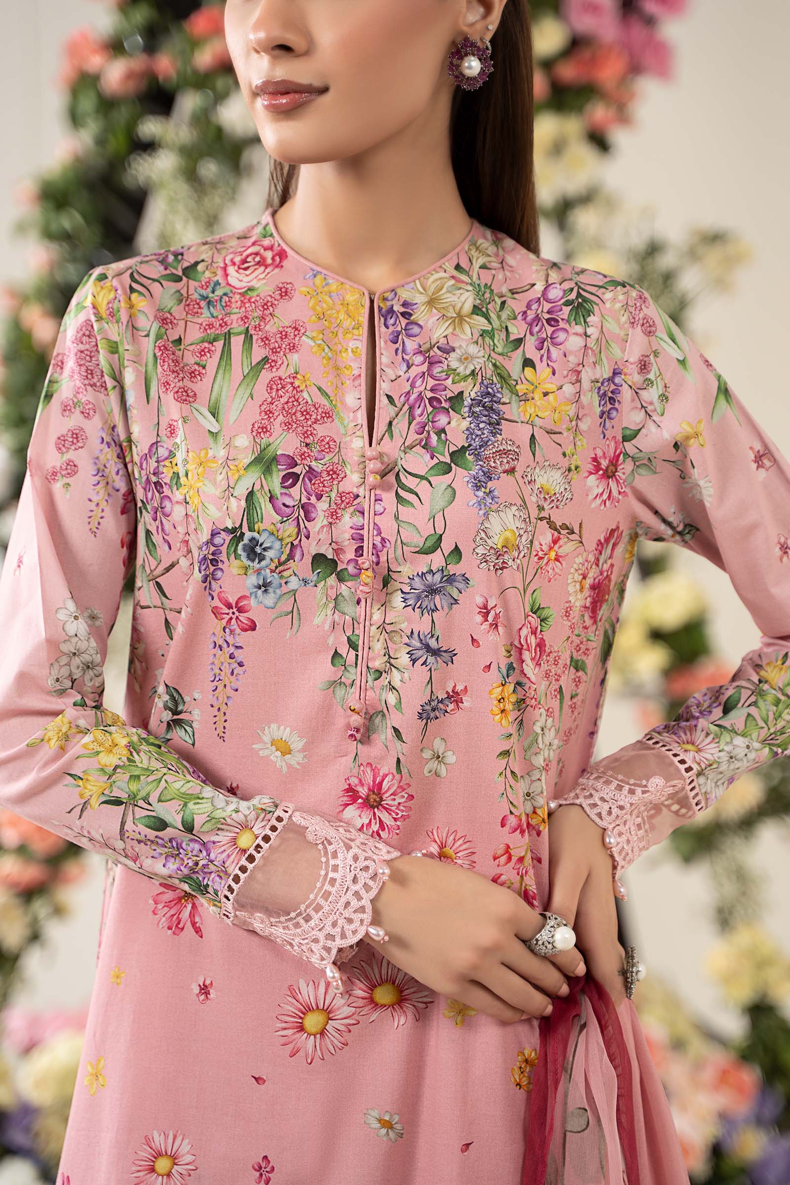3 Piece Embroidered Lawn Suit | MPS-2603-B - Image 6