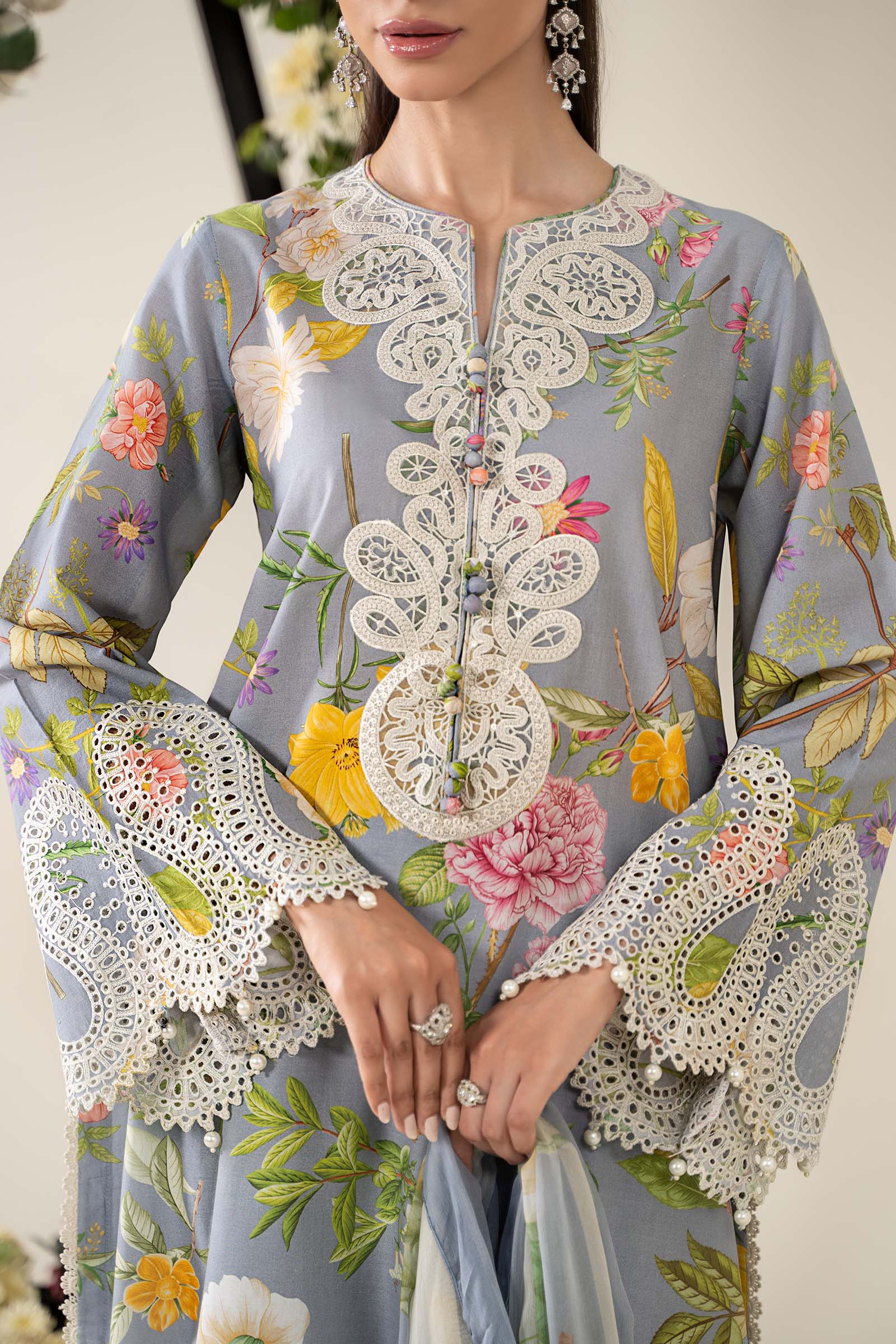 3 Piece Embroidered Lawn Suit | MPS-2604-A - Image 3